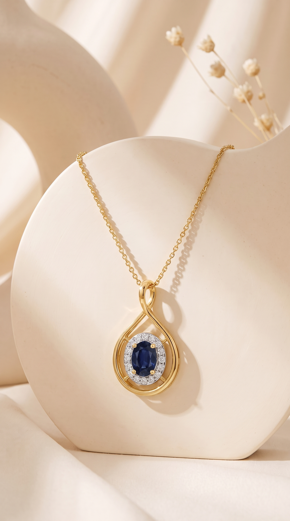 Midnight Sapphire Infinity Pendant