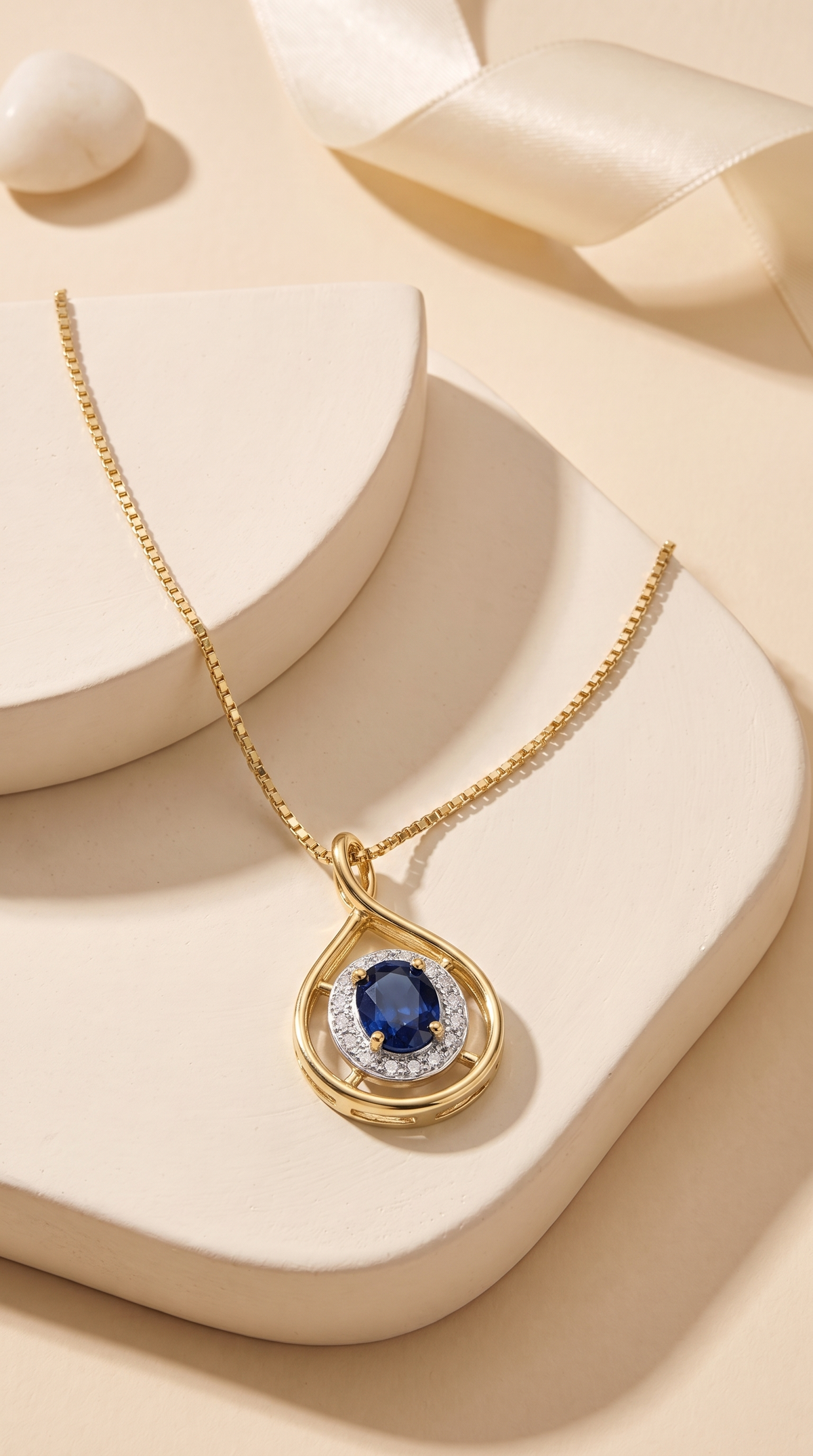 Midnight Sapphire Infinity Pendant