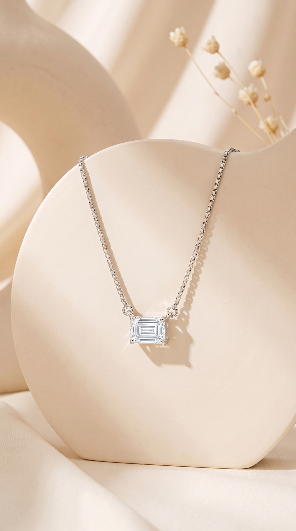 Whispering Dawn Solitaire Necklace