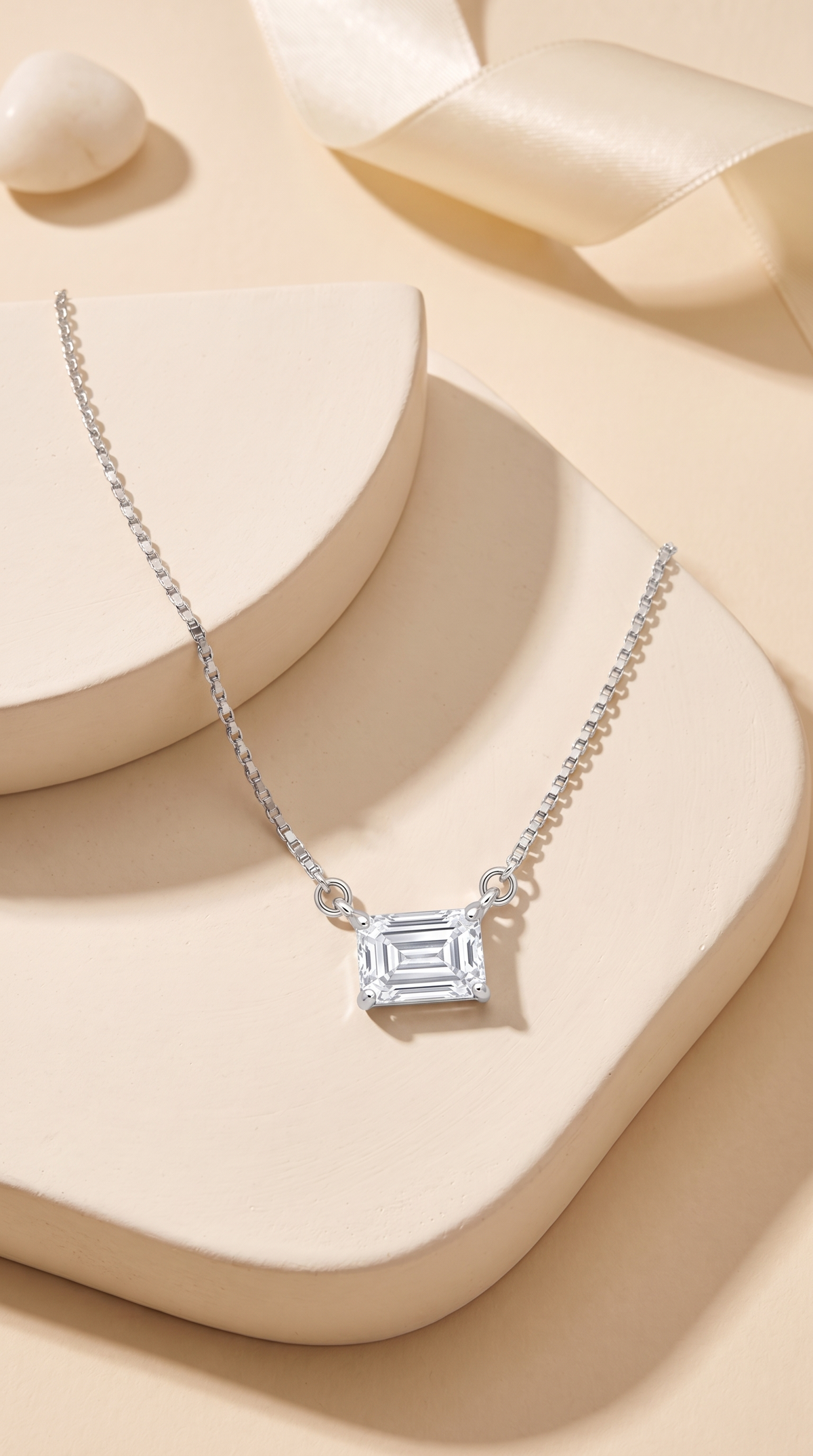 Whispering Dawn Solitaire Necklace