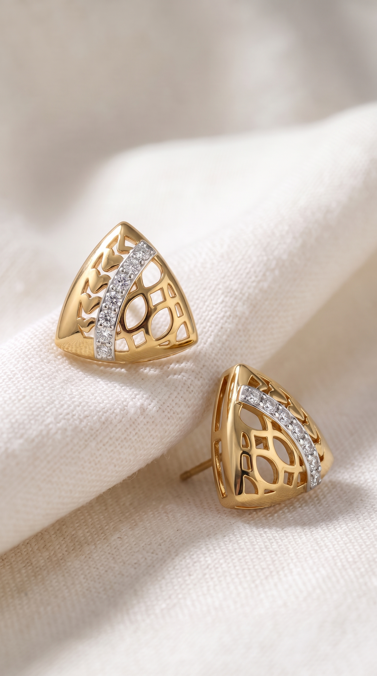 Golden Trillion Whispers Studs