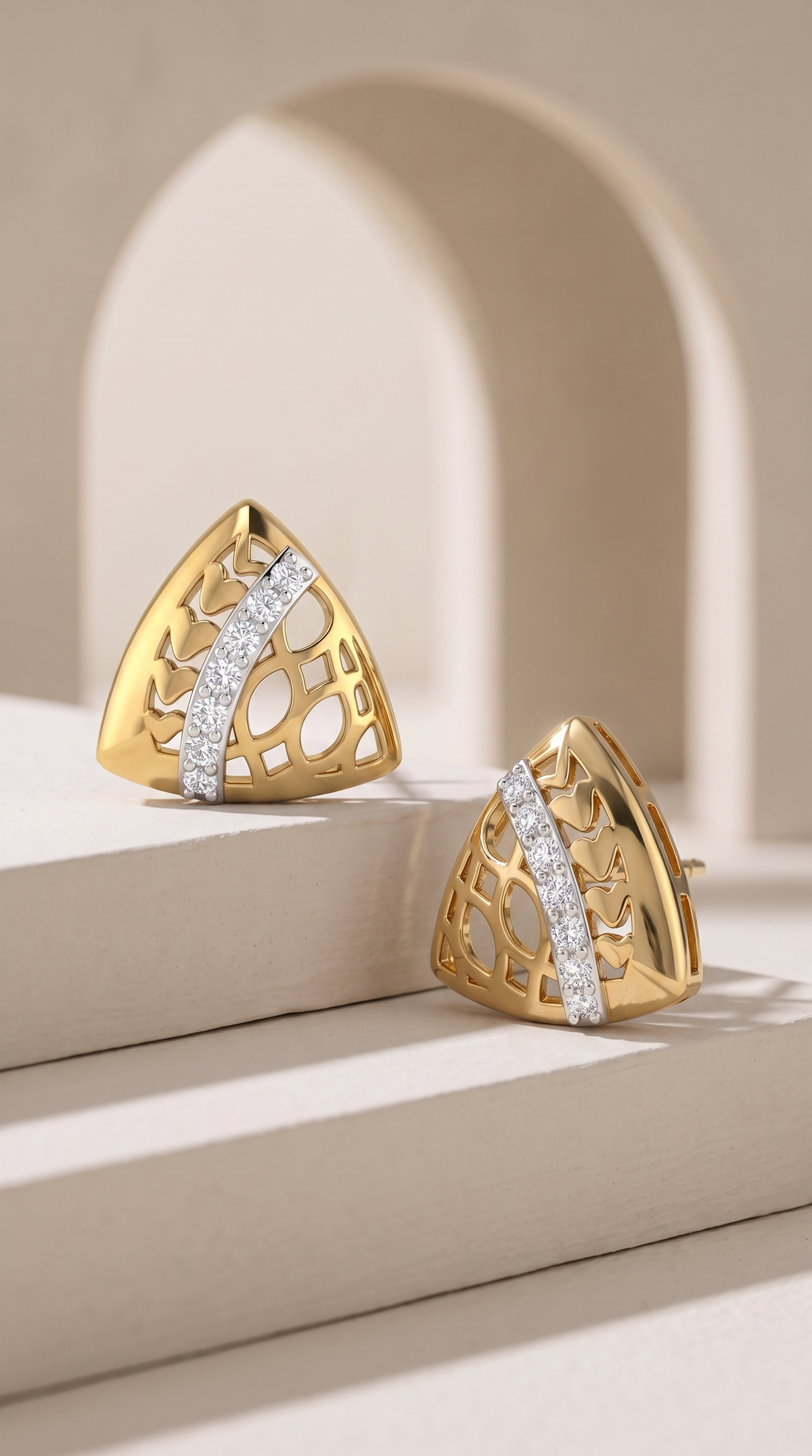 Golden Trillion Whispers Studs