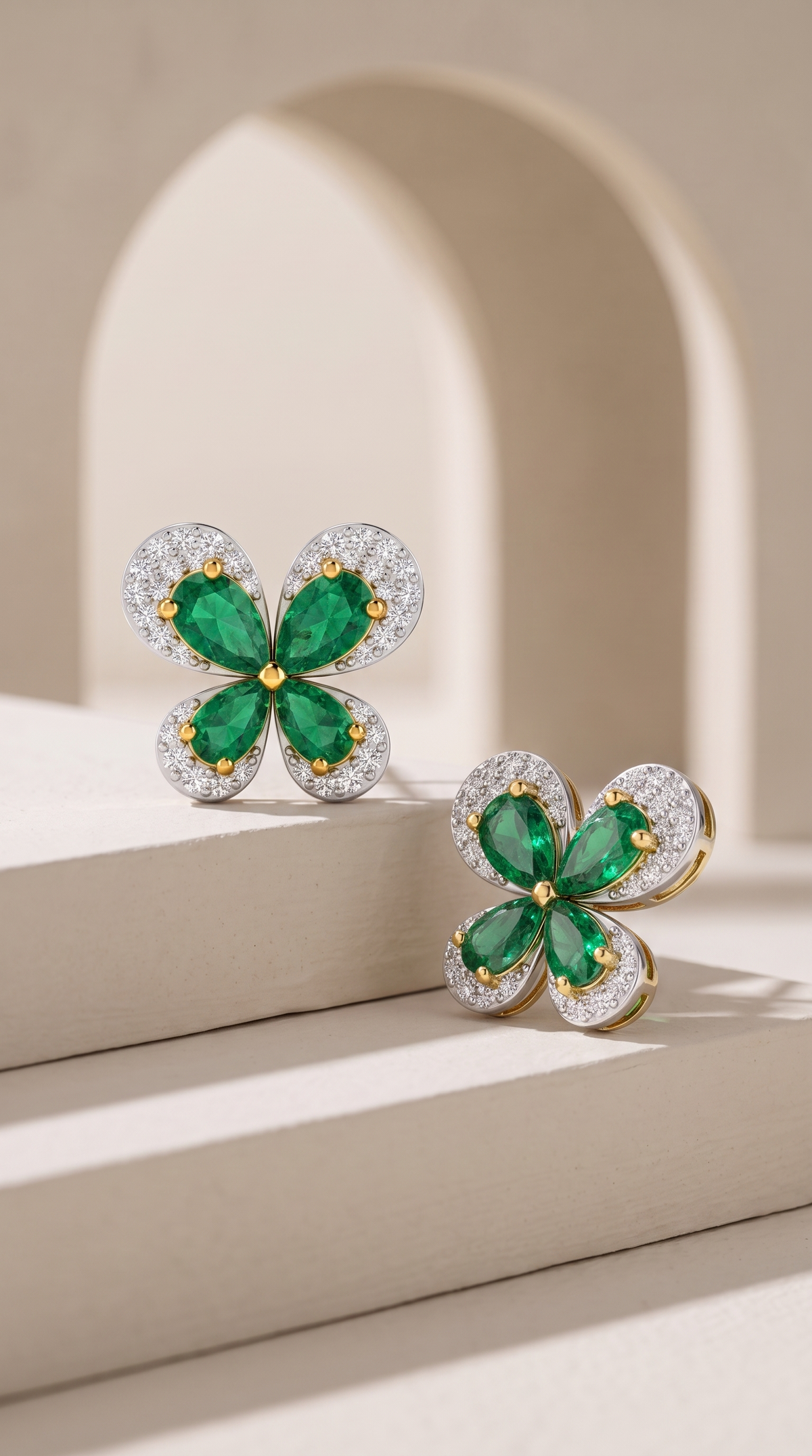 Enchanted Emerald Butterfly Studs