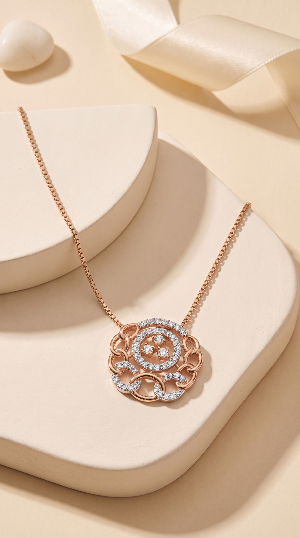 Sparkling Trinity Bloom Pendant