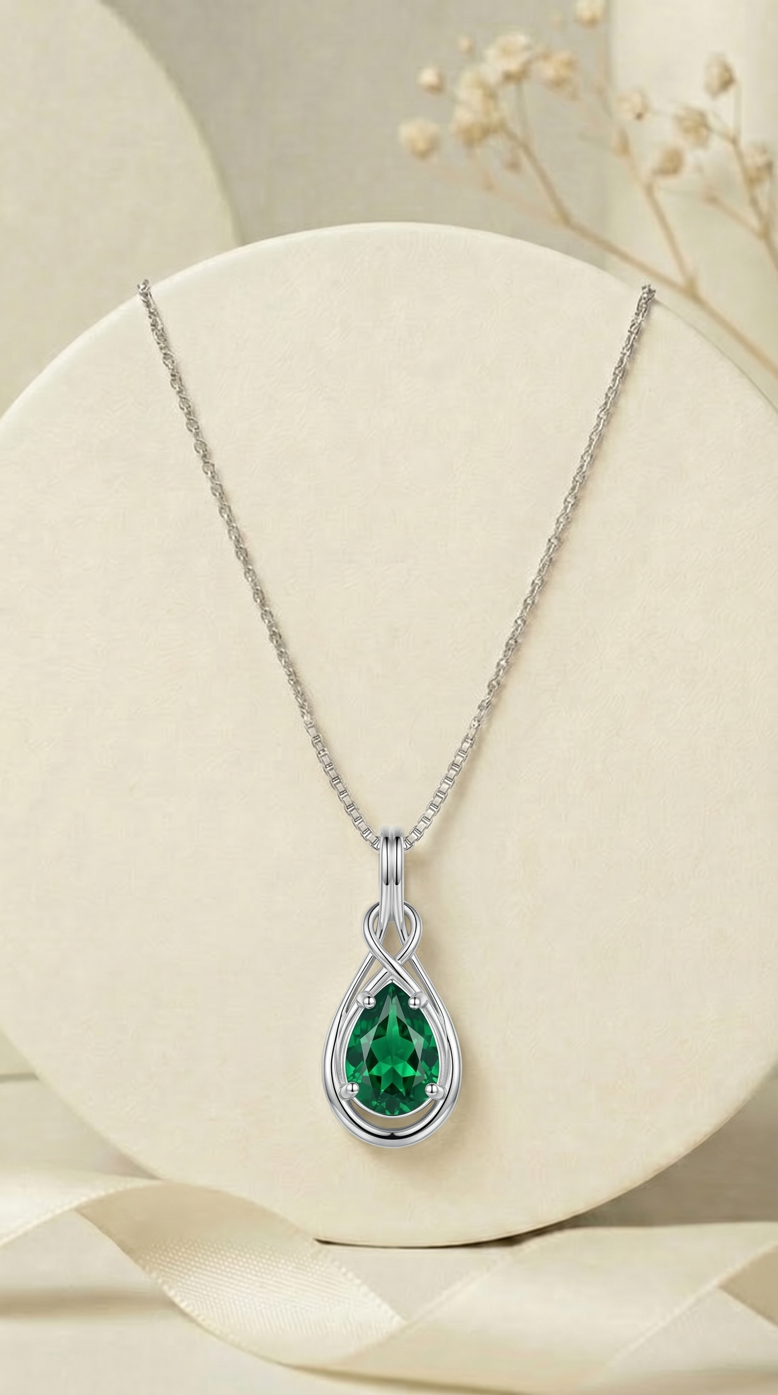 Emerald Tear Drop Necklace