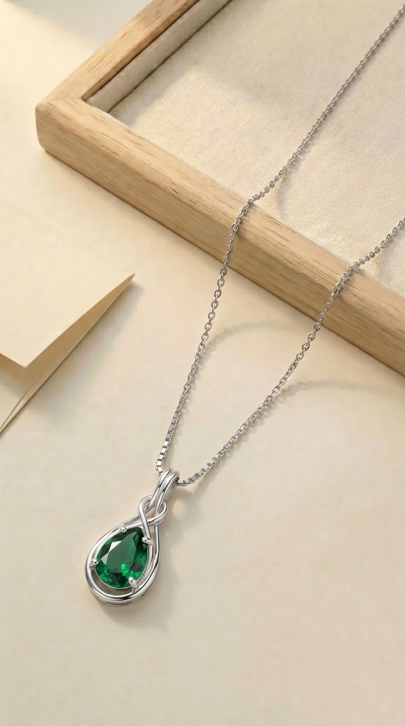 Emerald Tear Drop Necklace