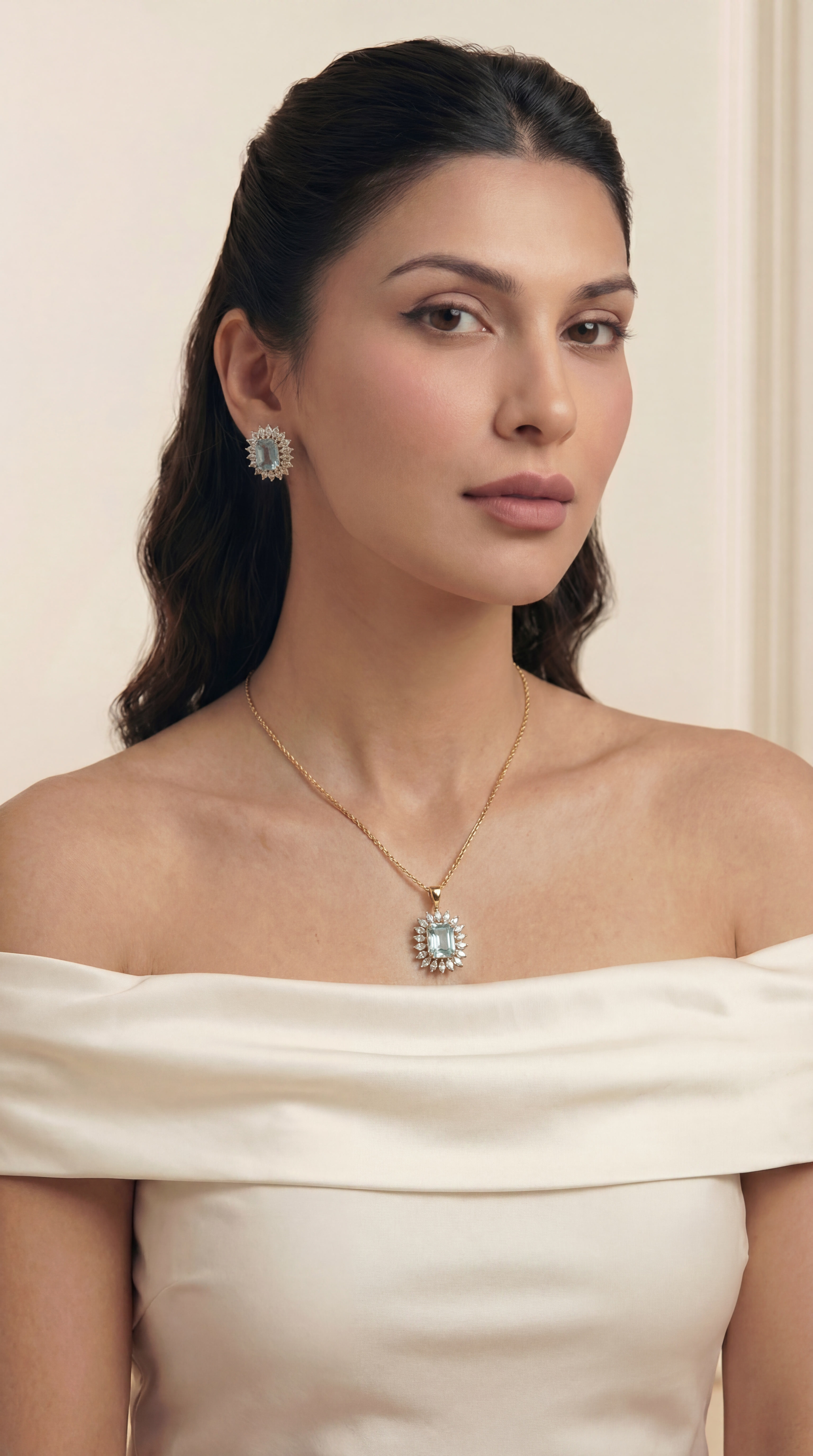 Aqua Radiance Statement Pendant Set