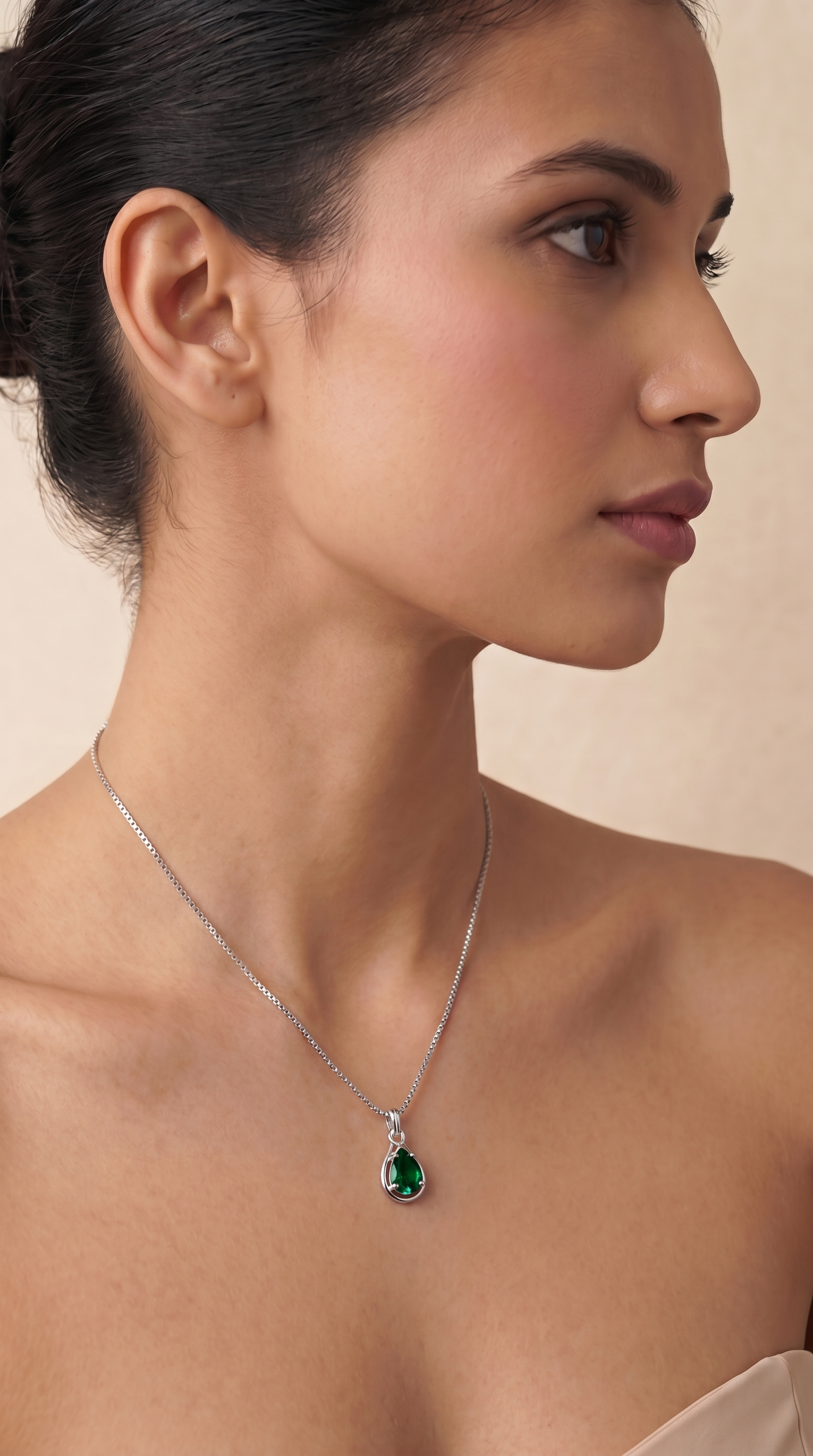 Emerald Tear Drop Necklace