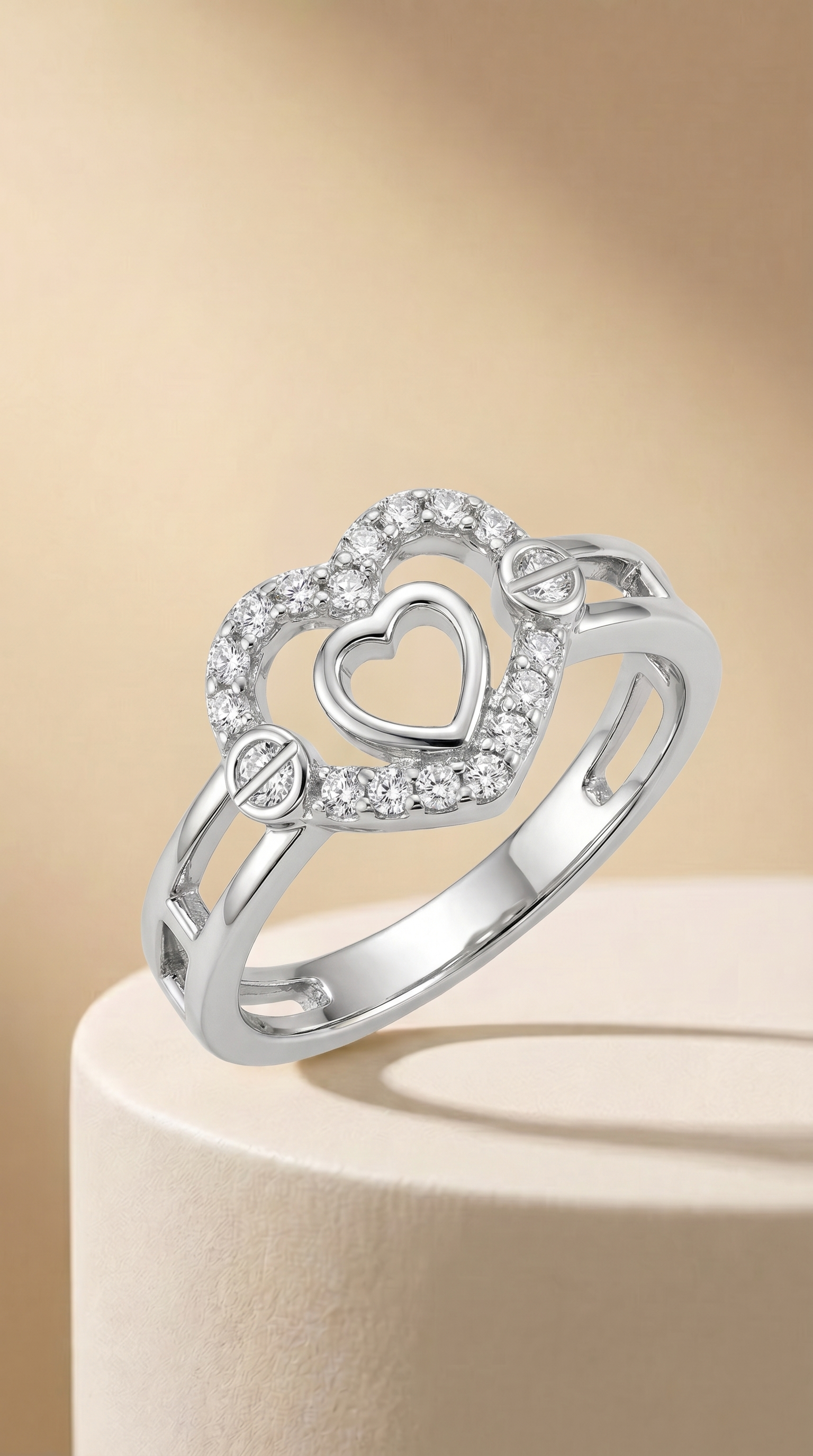 Hearts Locked In Love Ring