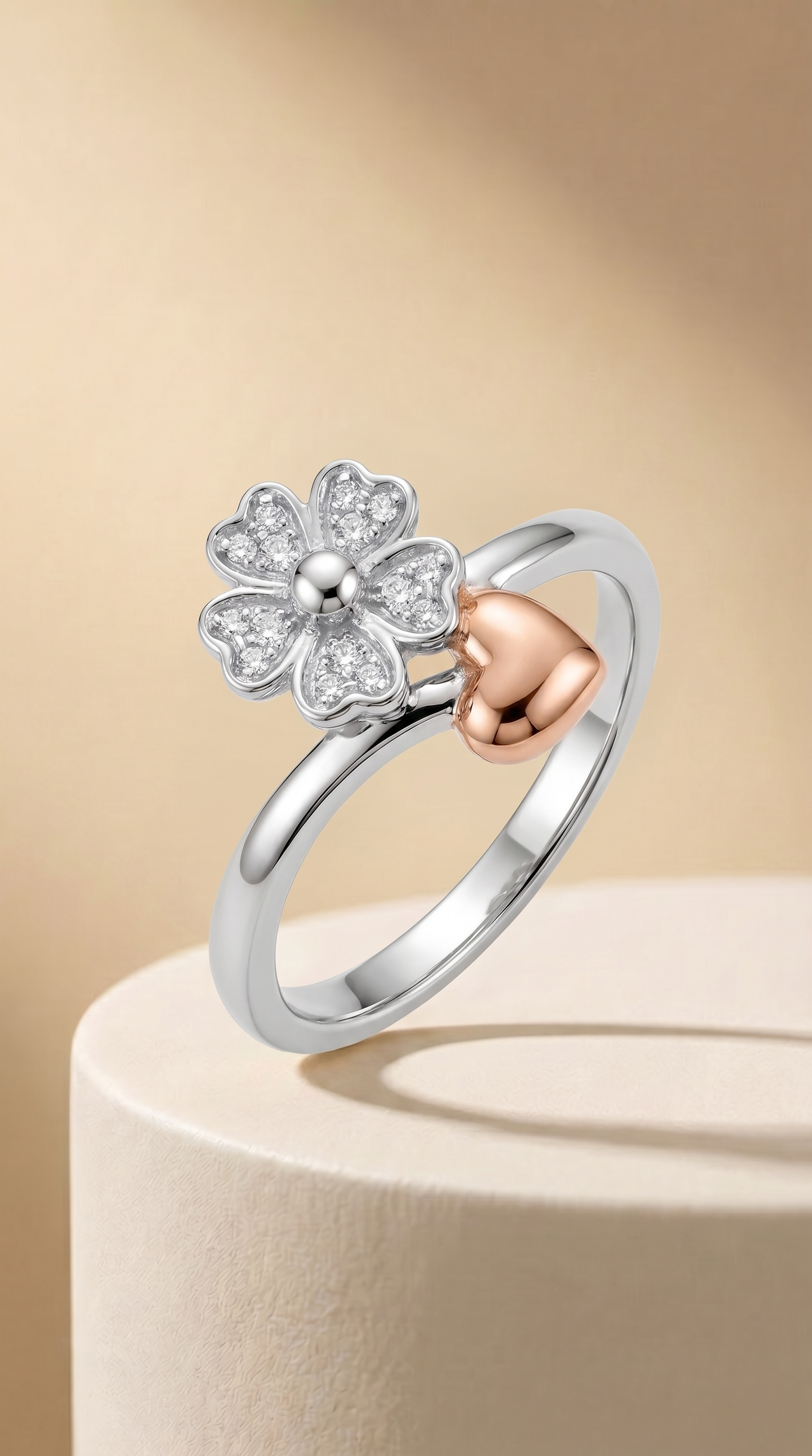Blossoming Heart Harmony Ring