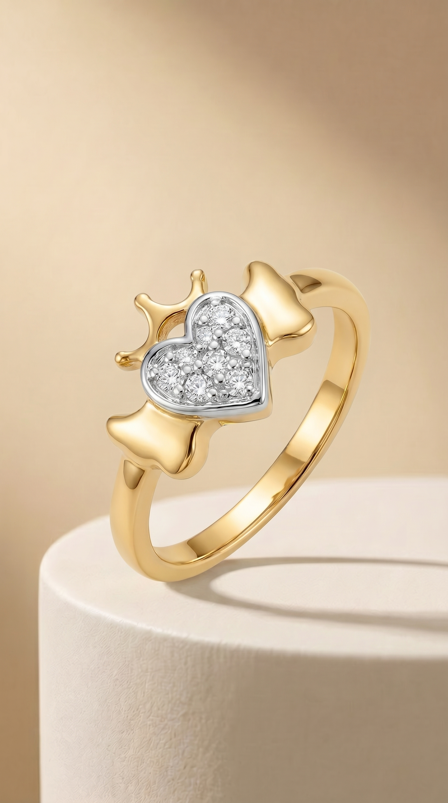 Royal Crowned Heart Ring