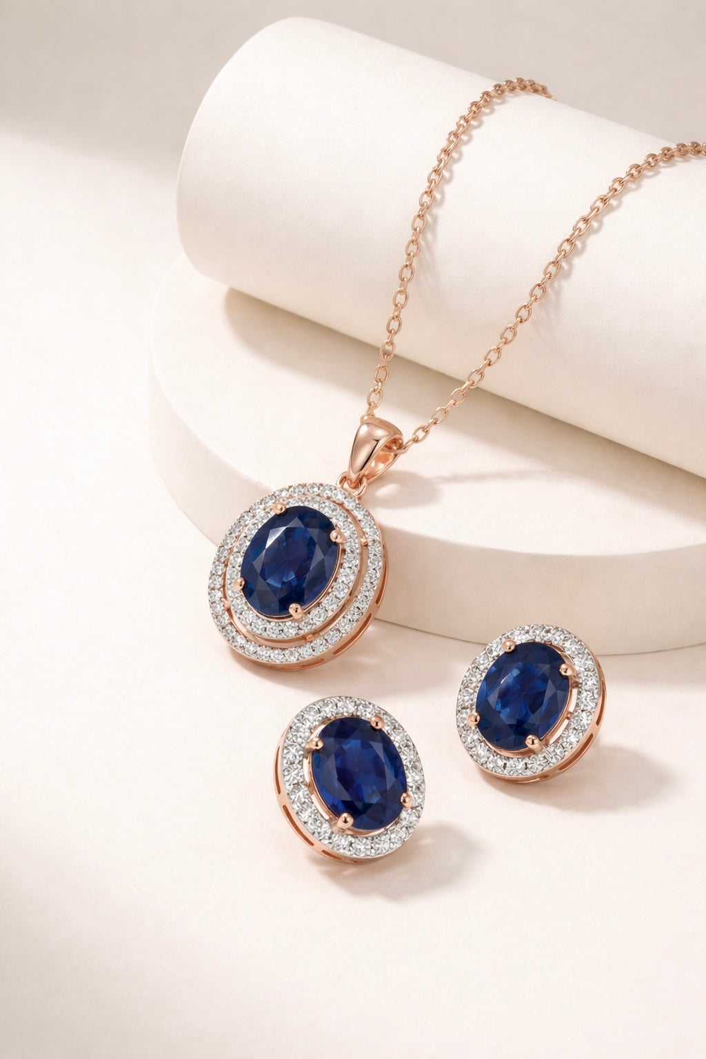 Classic Sapphire Statement Pendant Set