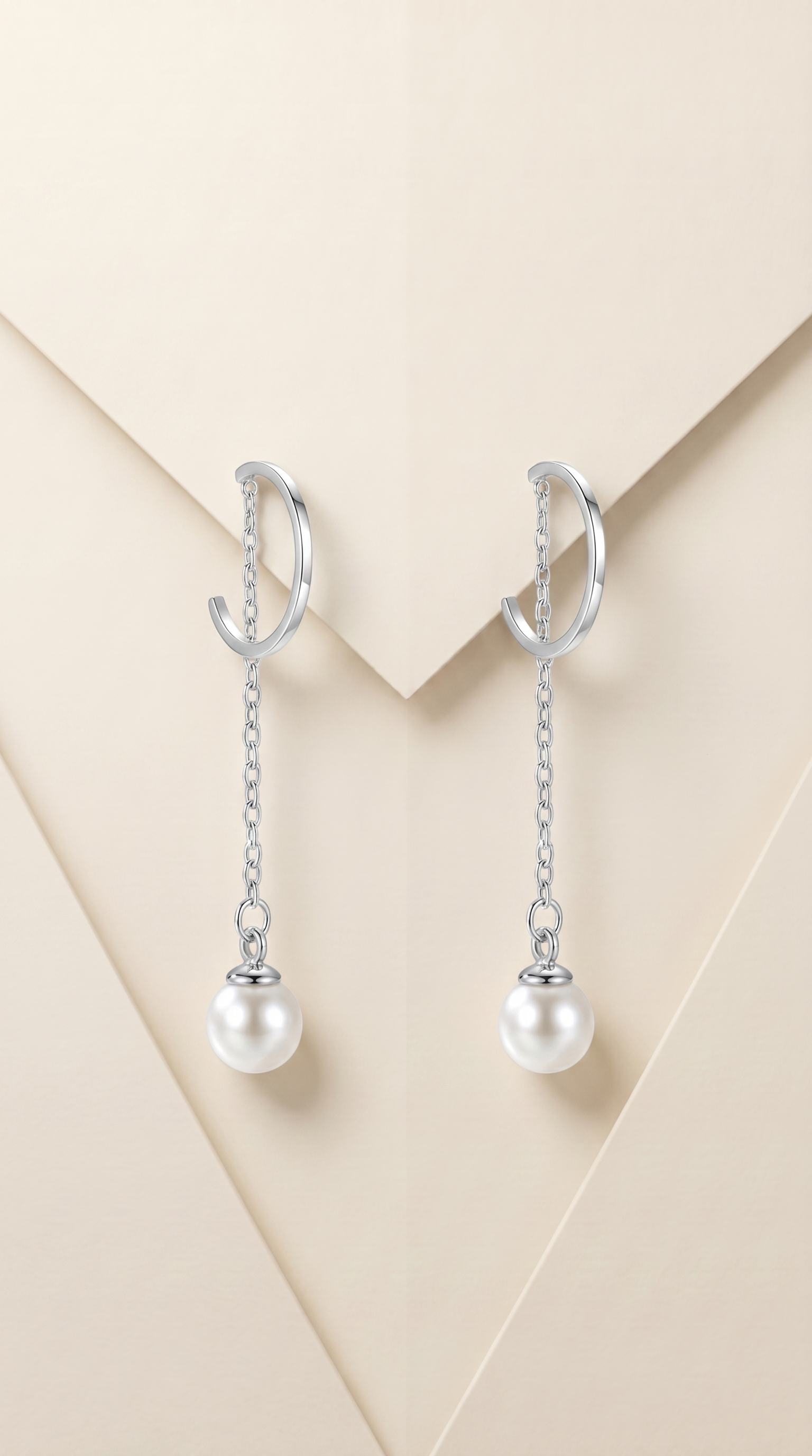Amour Pearl Drop Hoop Earrings