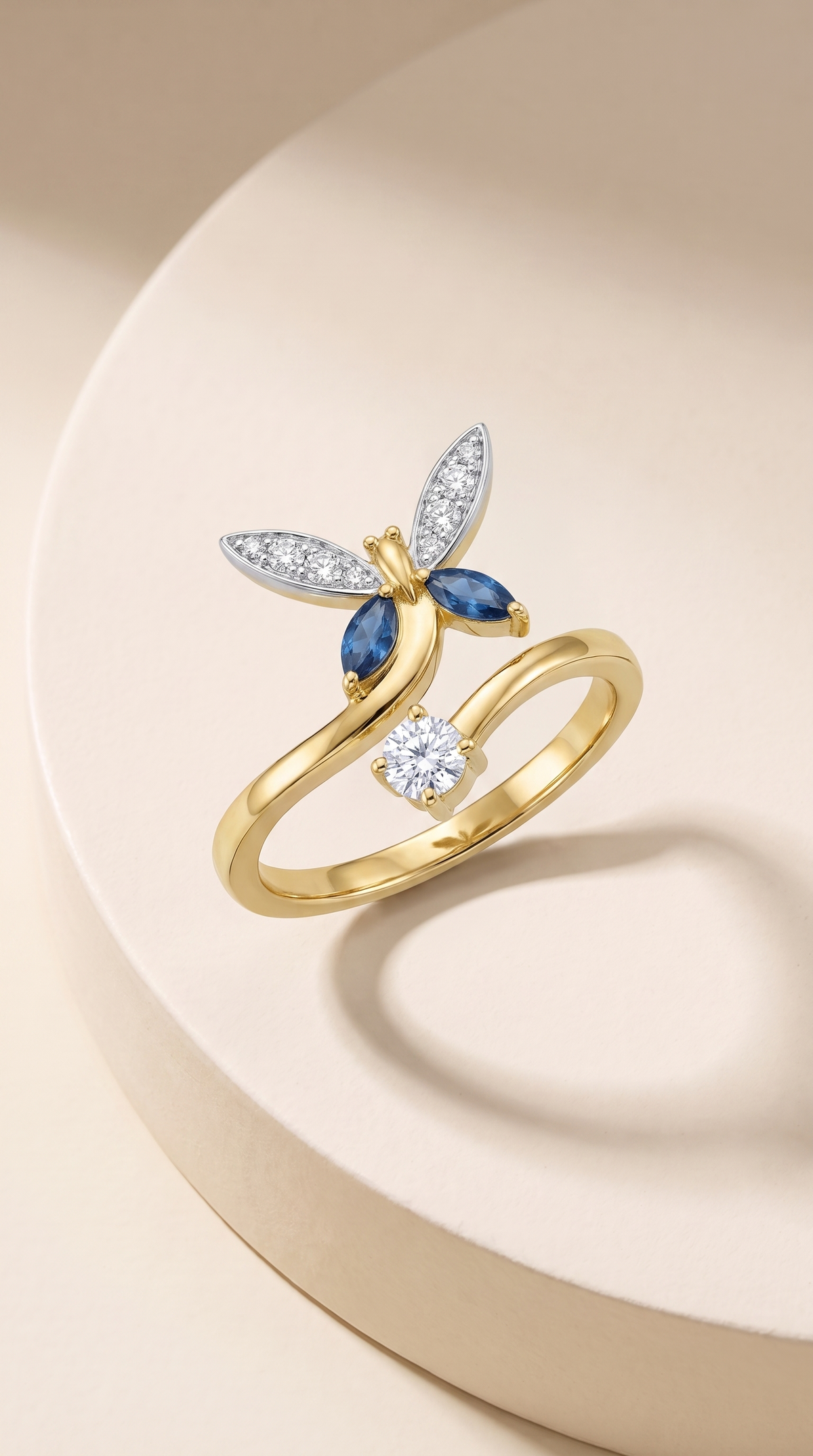 Dancing Dragonfly Whimsical Ring