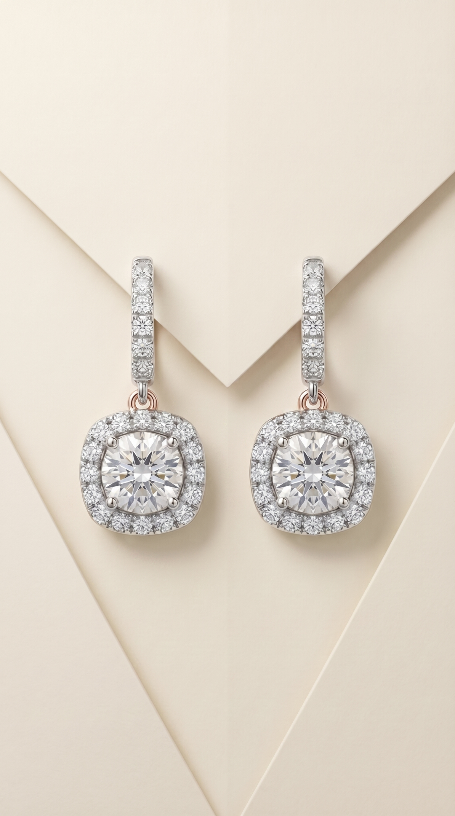 Eternal Love Cushion Hoop Earrings