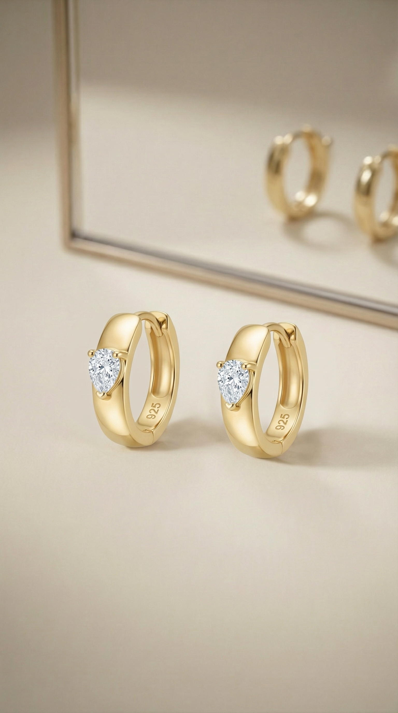 Dainty Pear Hoop Earrings