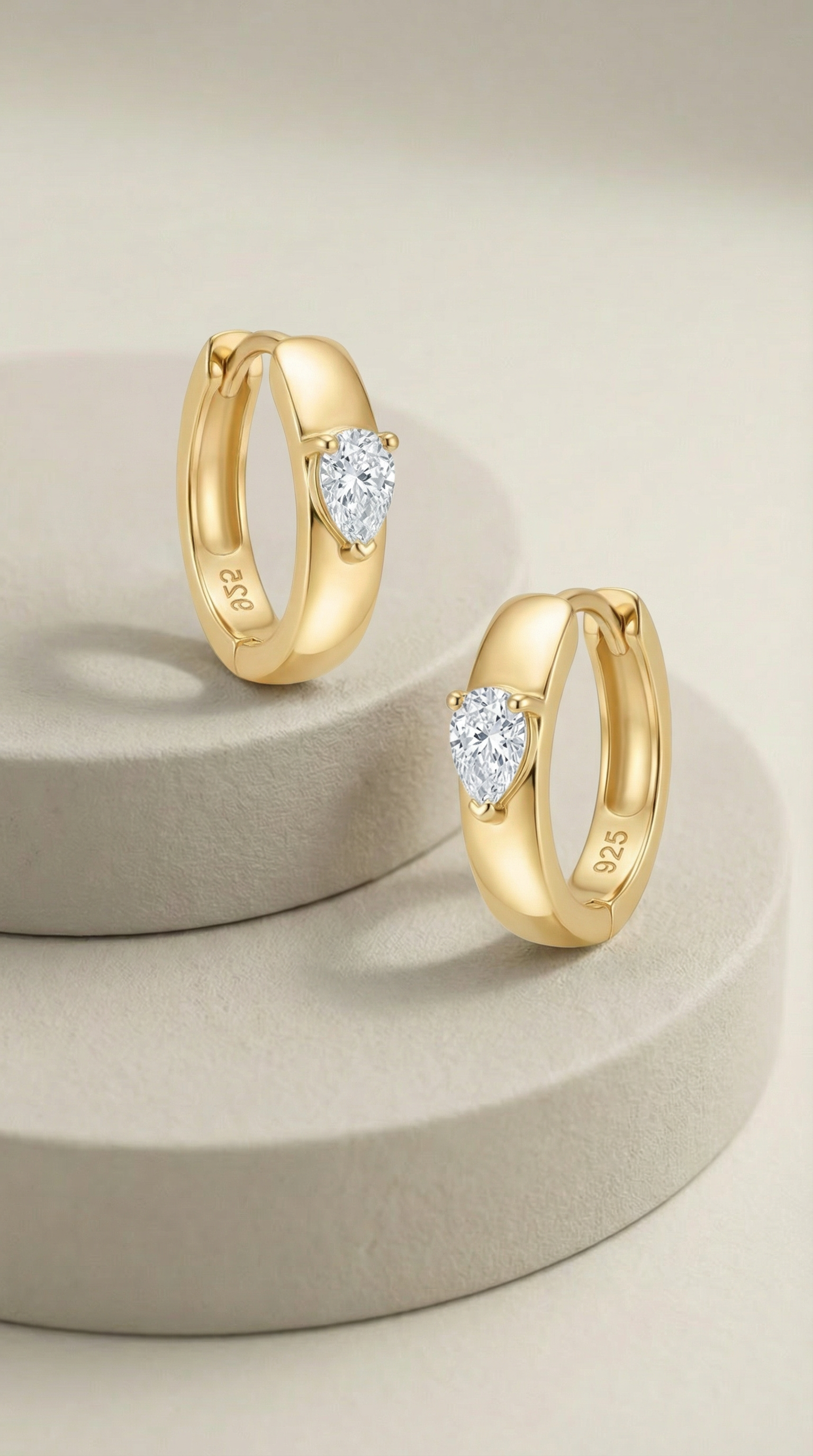 Dainty Pear Hoop Earrings