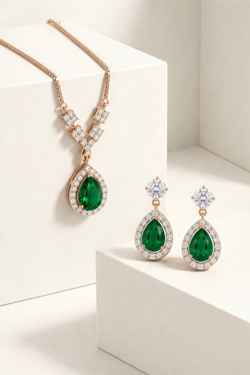 Emerald Dynasty Statement Pendant Set