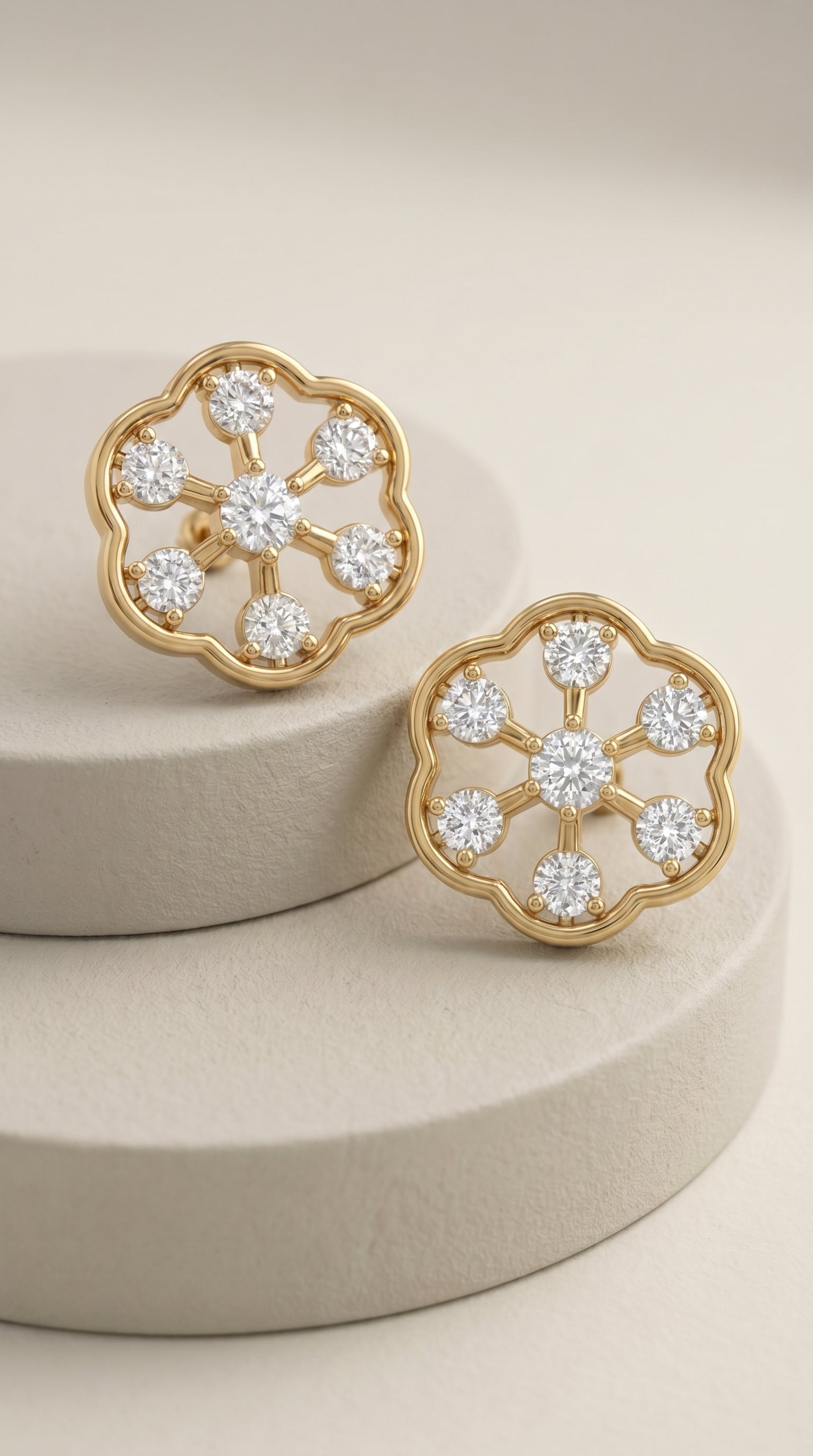 Golden Sunwheel Radiance Earrings