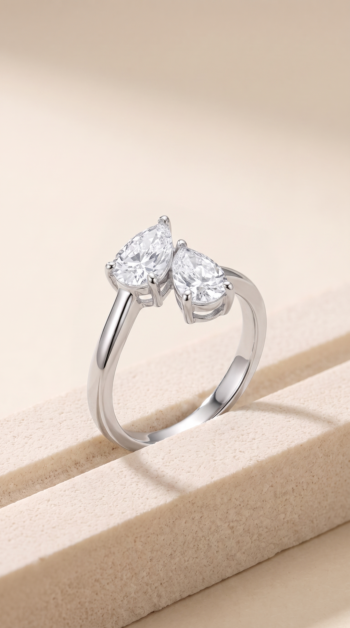 Whispering Teardrops Wrapped Ring