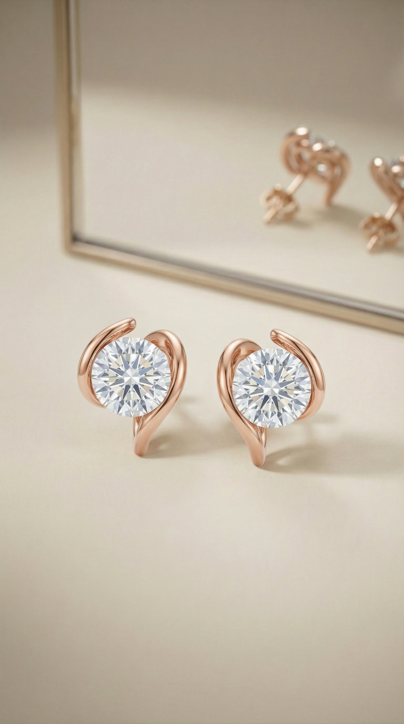 Infinity Hug Solitaire Earrings