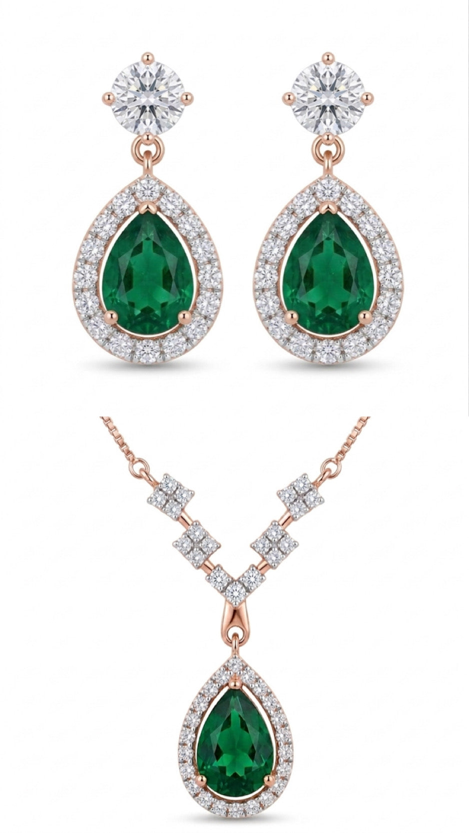 Emerald Dynasty Statement Pendant Set