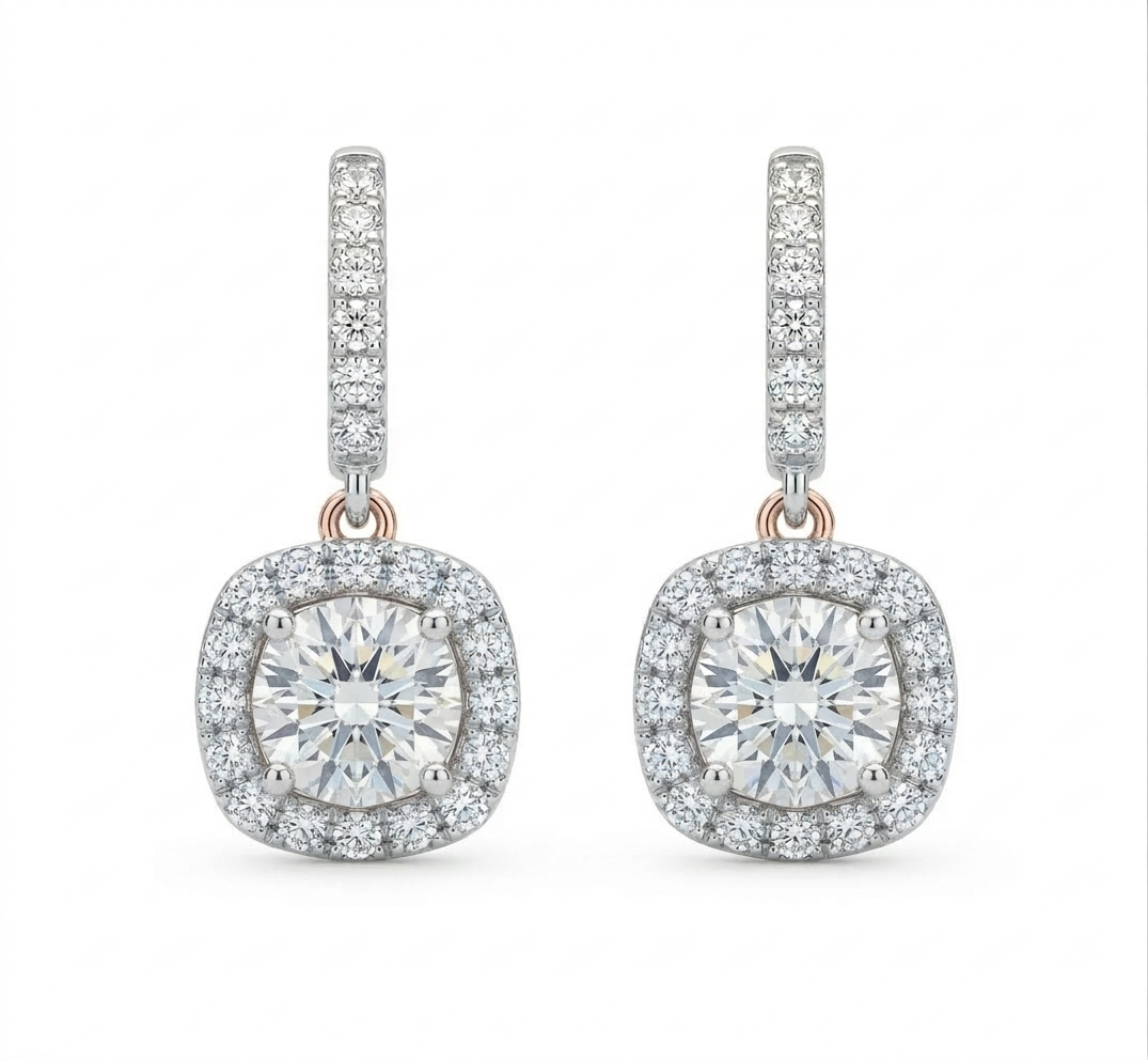 Eternal Love Cushion Hoop Earrings