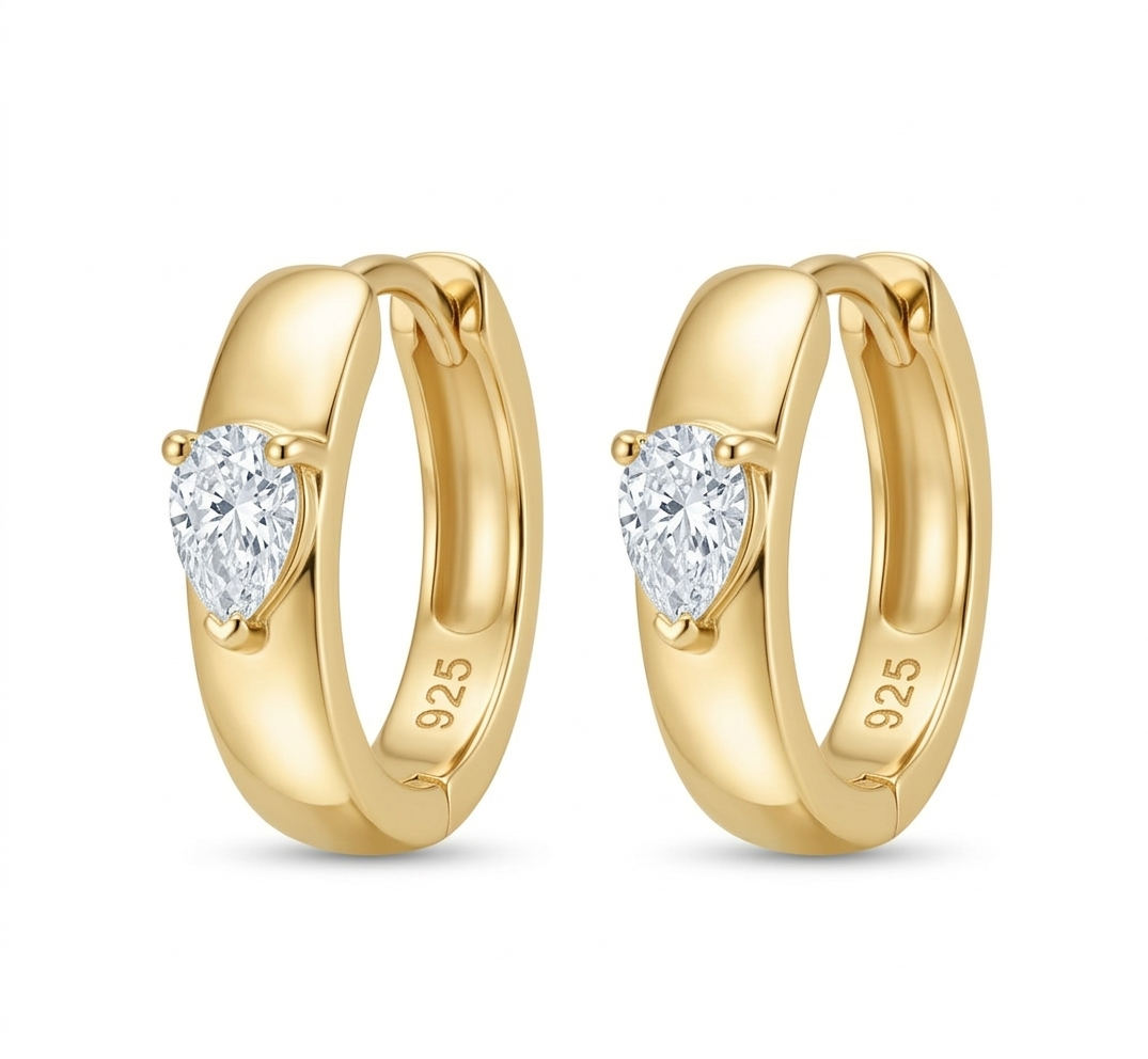 Dainty Pear Hoop Earrings