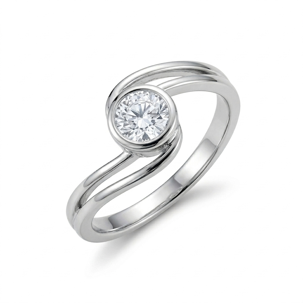 Infinite Swirl Solitaire Ring
