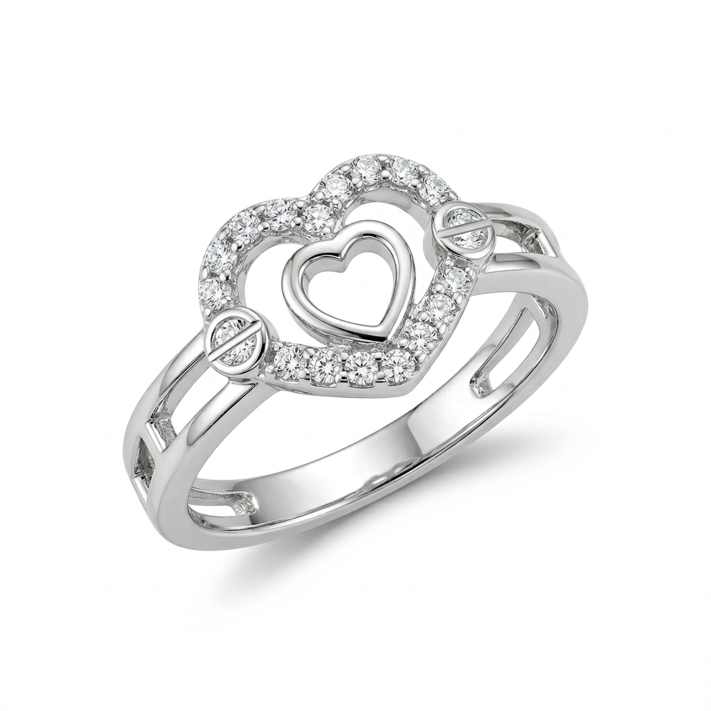 Hearts Locked In Love Ring