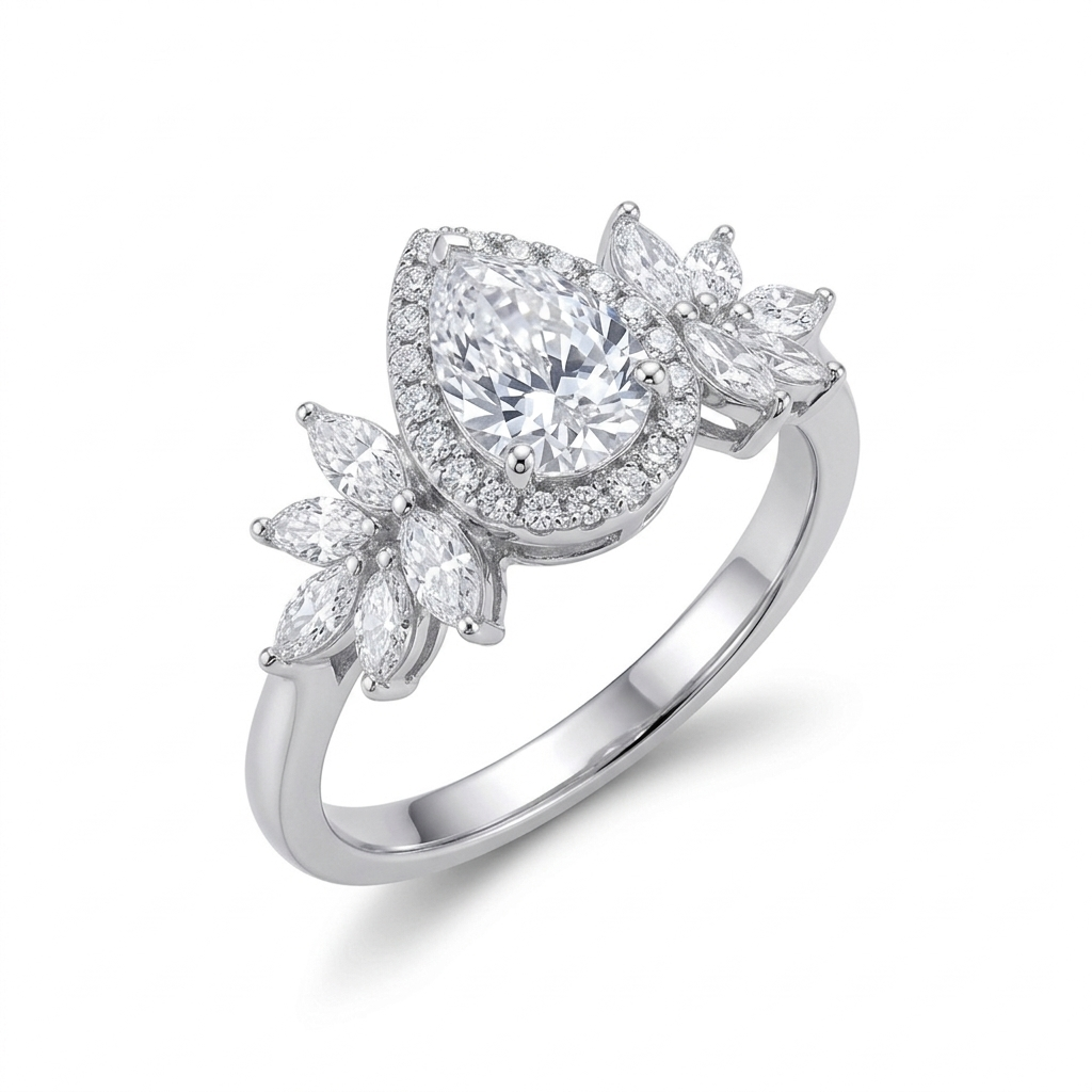 Celestial Tear Blossom Ring