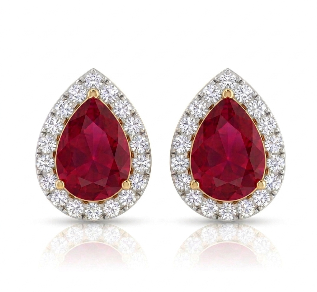 Passionate Crimson Halo Studs