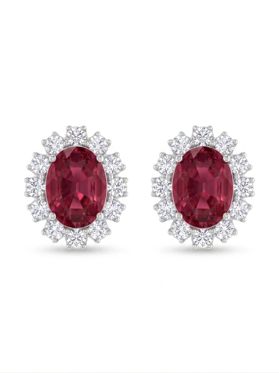 Regal Crimson Bloom Studs