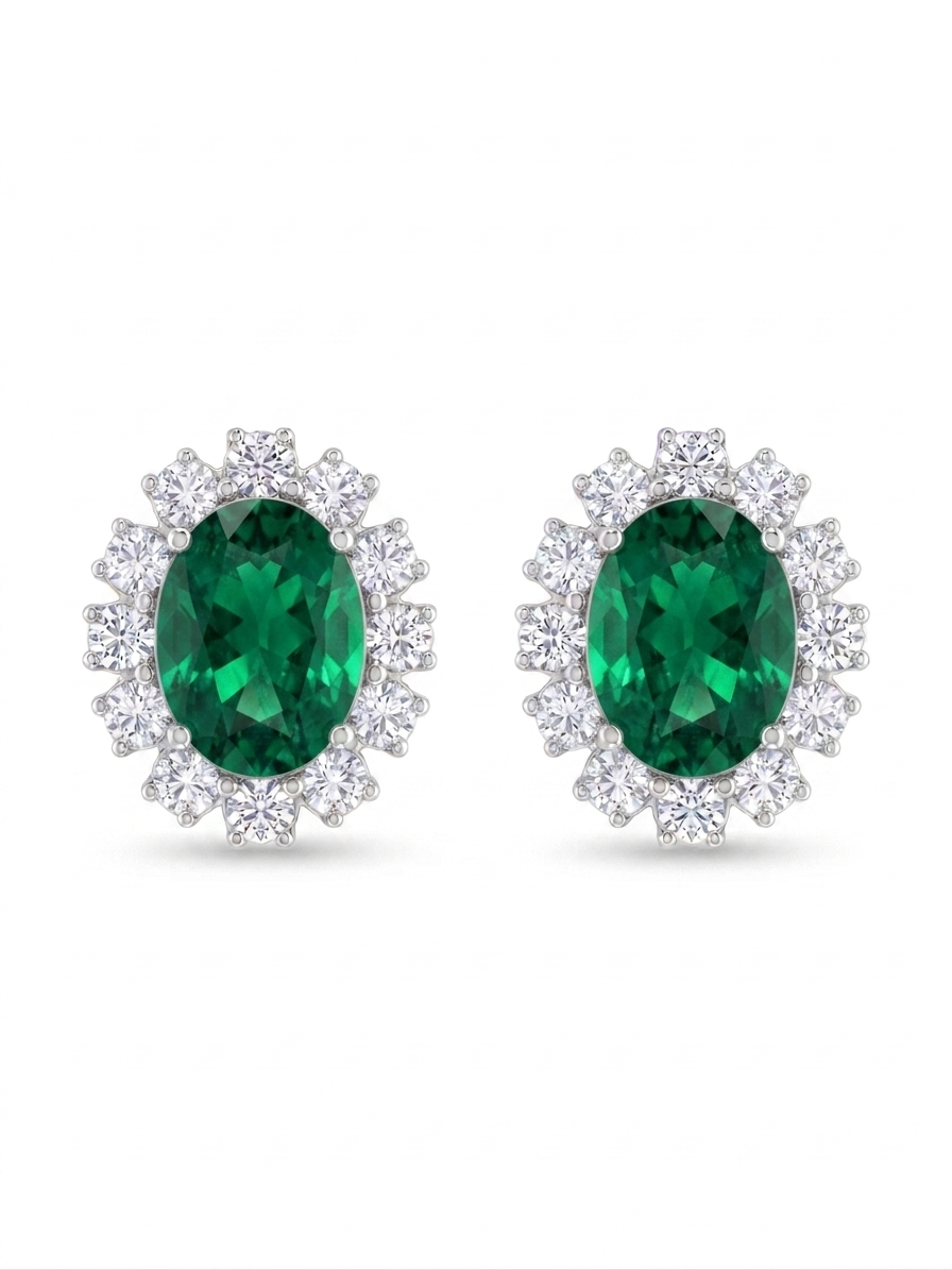 Regal Emerald Bloom Studs