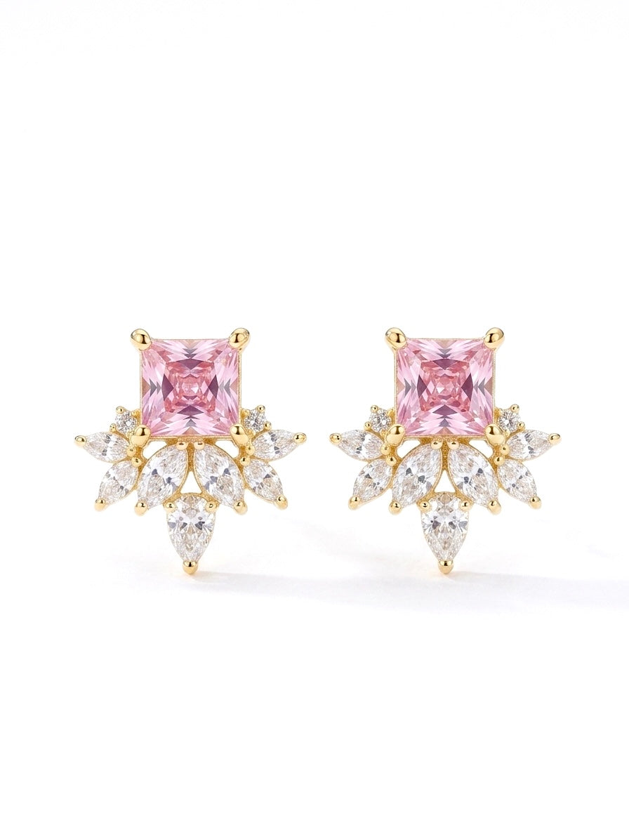 Blushing Tiara Studs