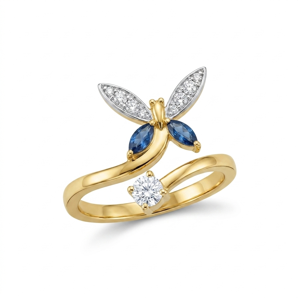 Dancing Dragonfly Whimsical Ring