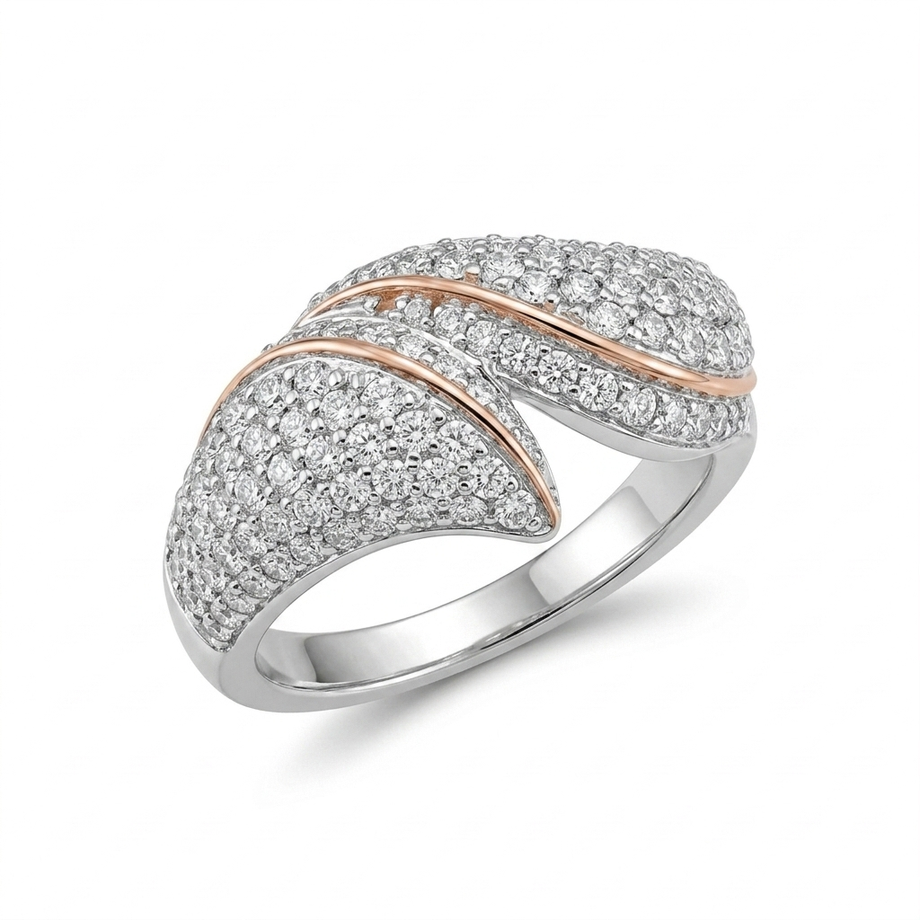 Radiant Crest Glittering Statement Ring