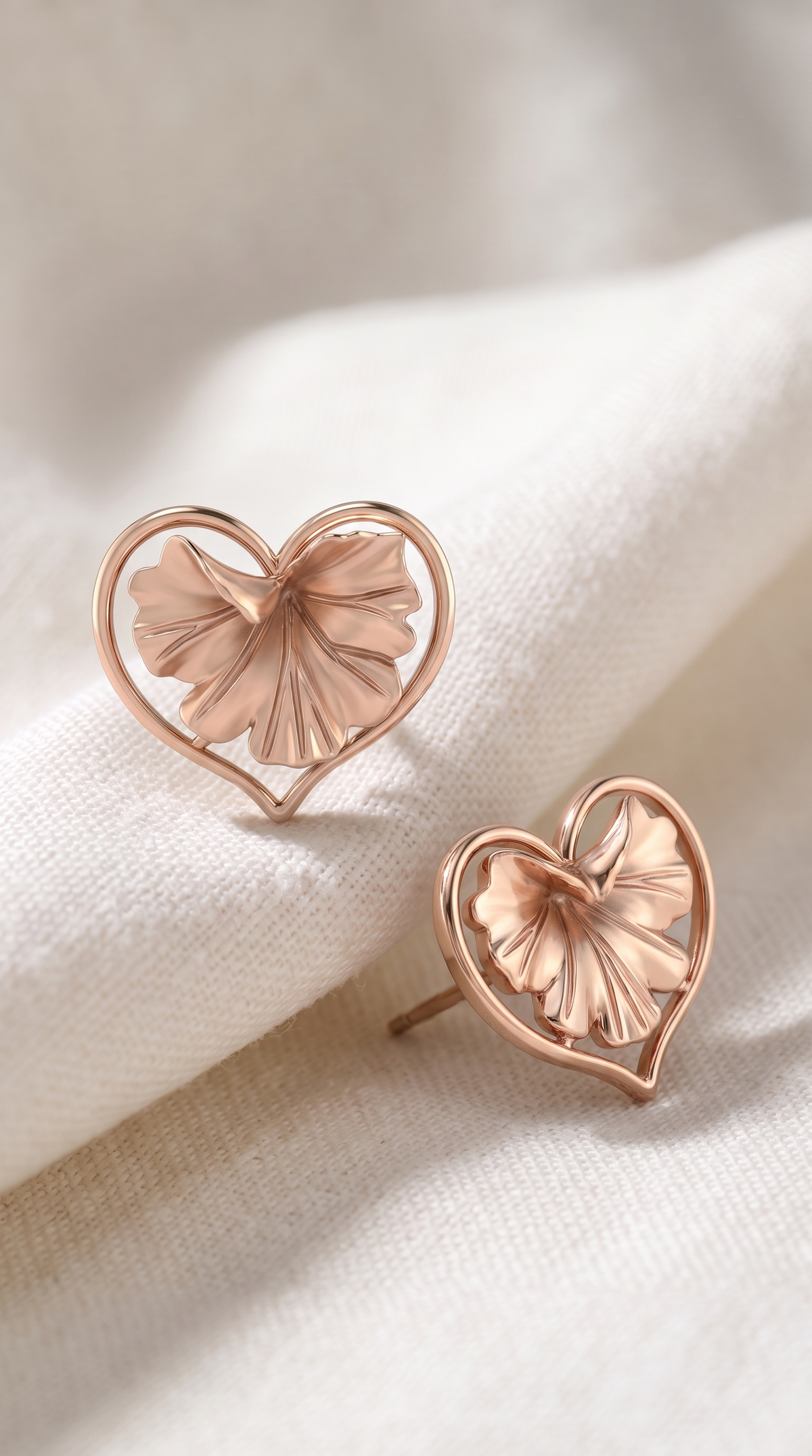 Botanical Whispers Heart Studs