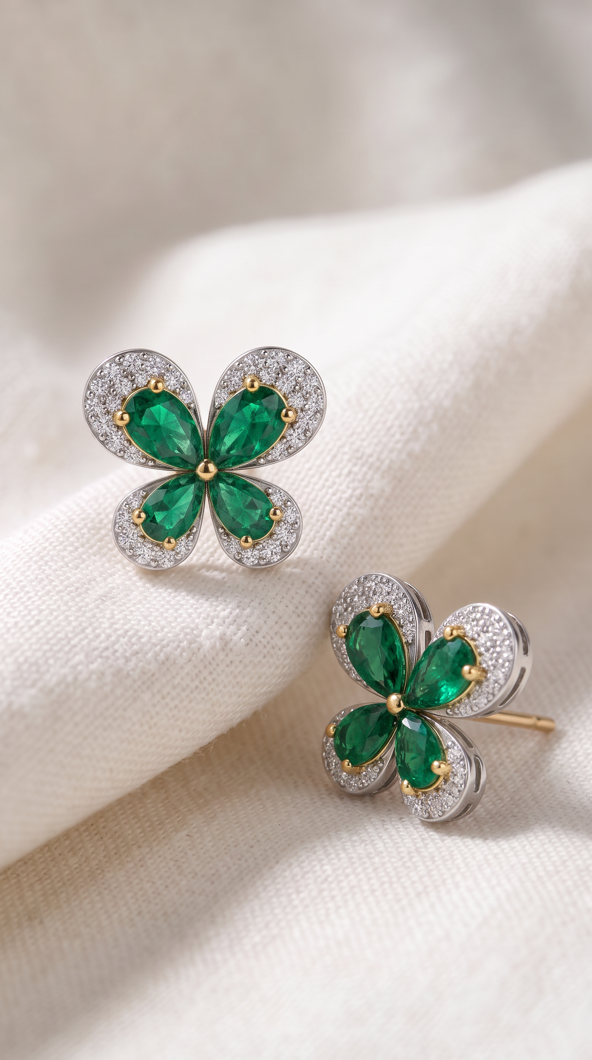 Enchanted Emerald Butterfly Studs