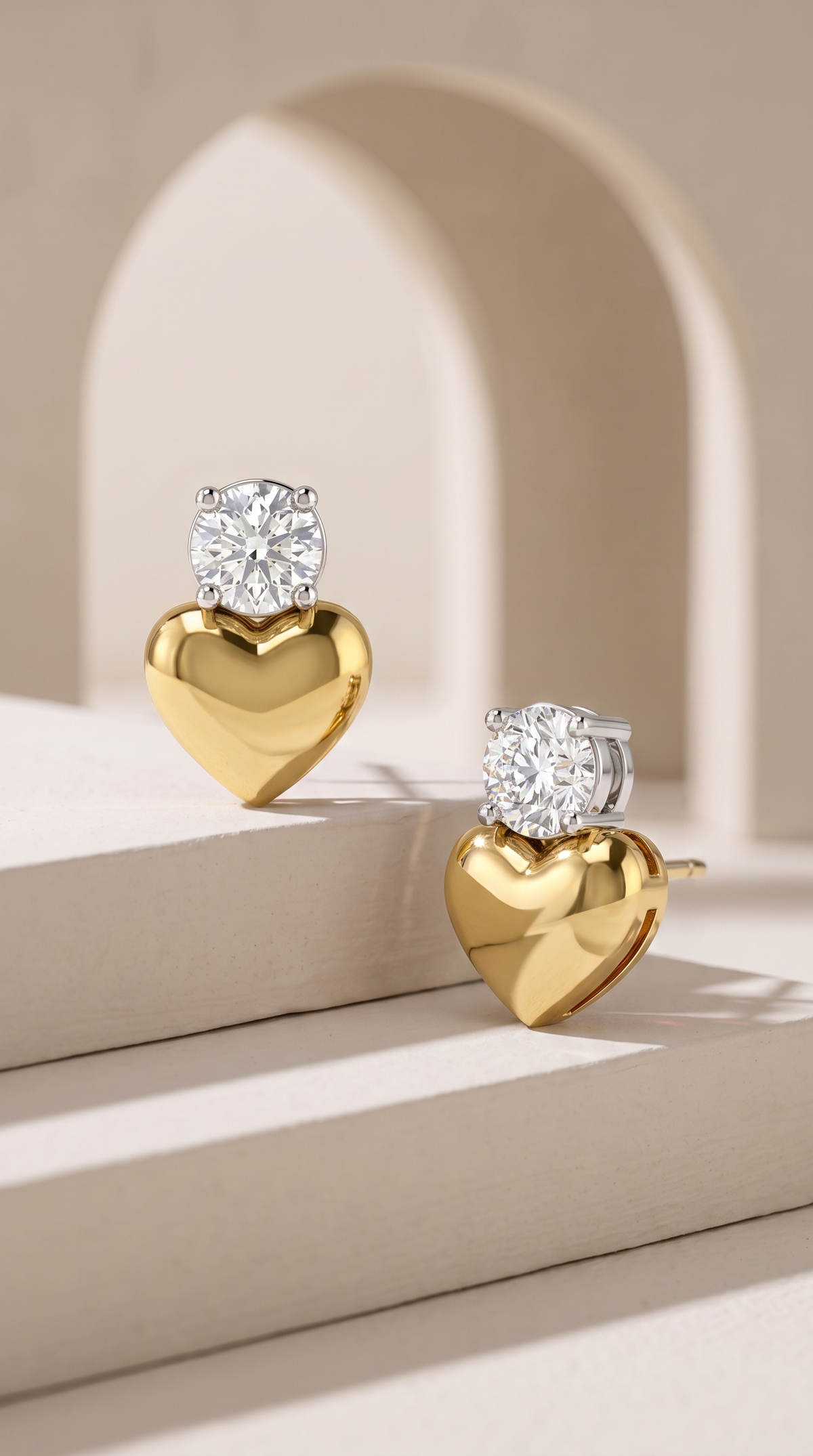 Golden Heart Starlight Studs