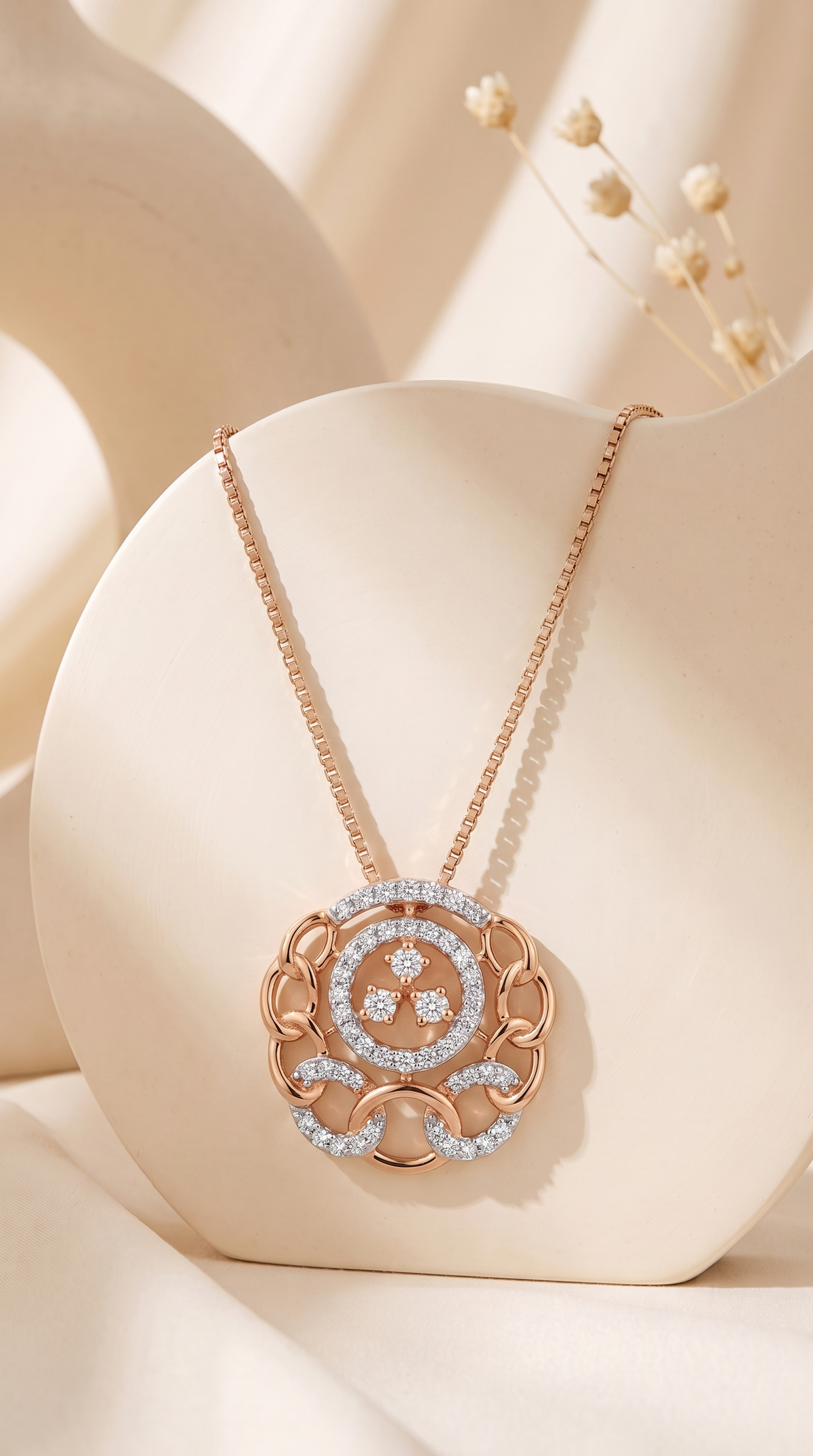 Sparkling Trinity Bloom Pendant