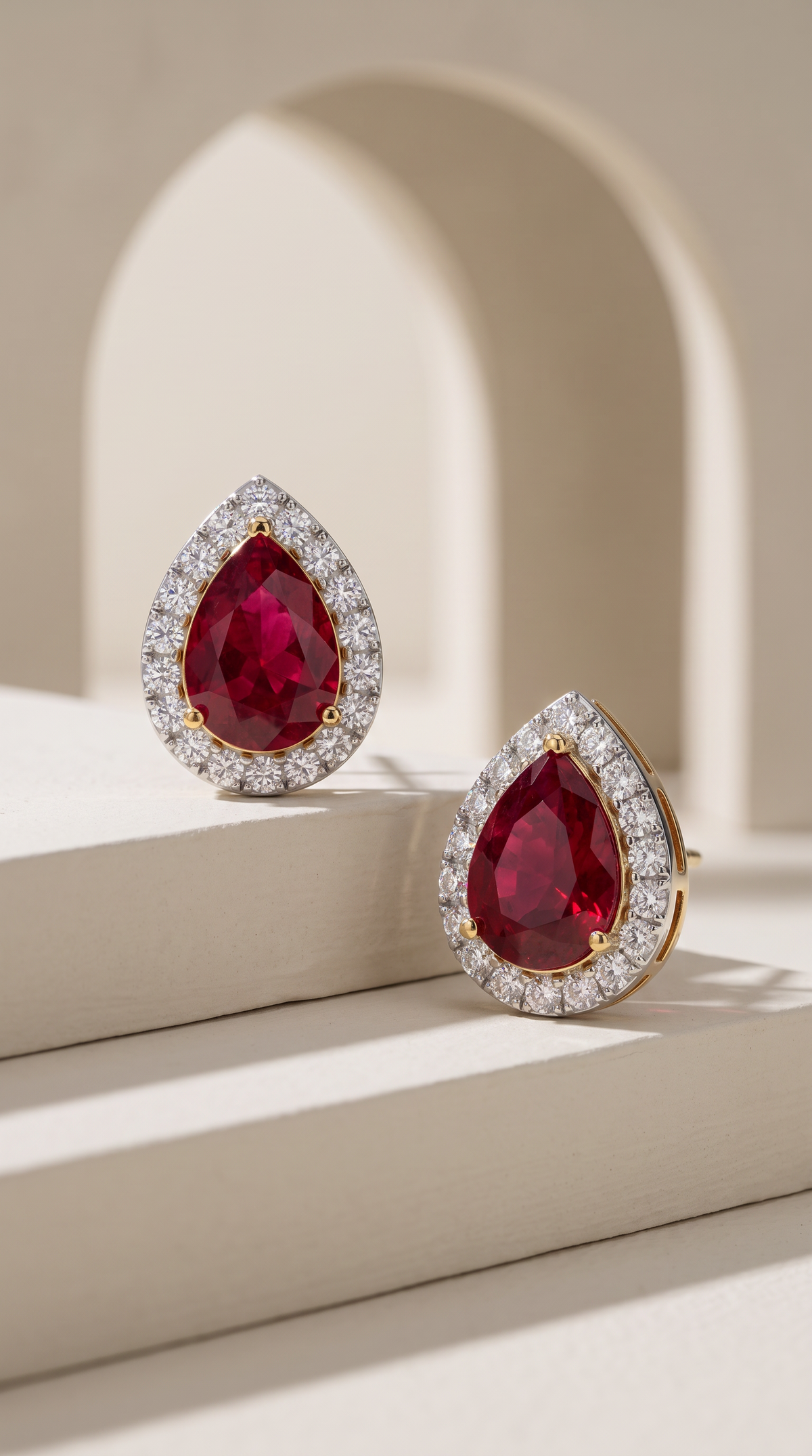 Passionate Crimson Halo Studs