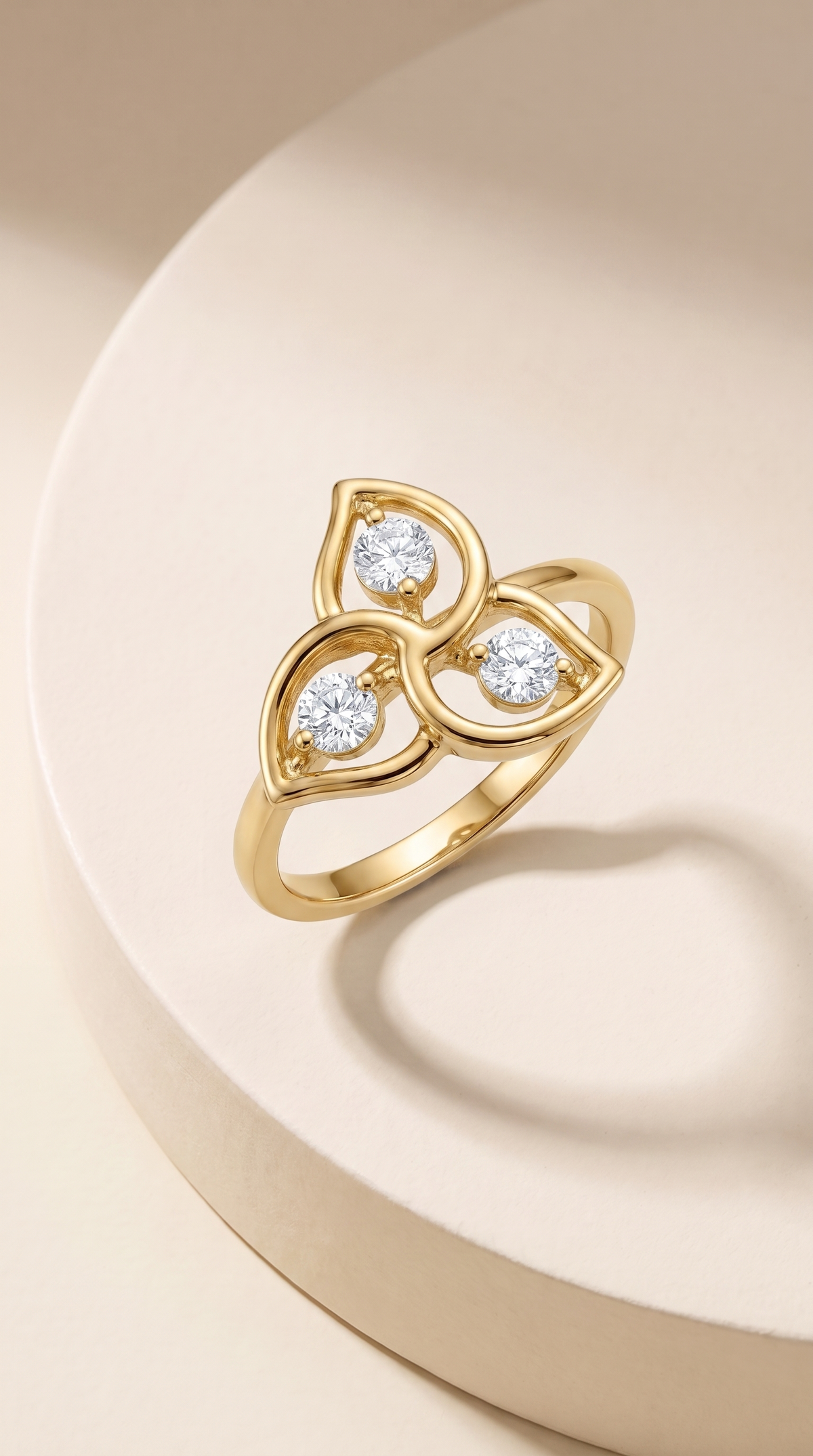 Trinity Petal Radiance Ring