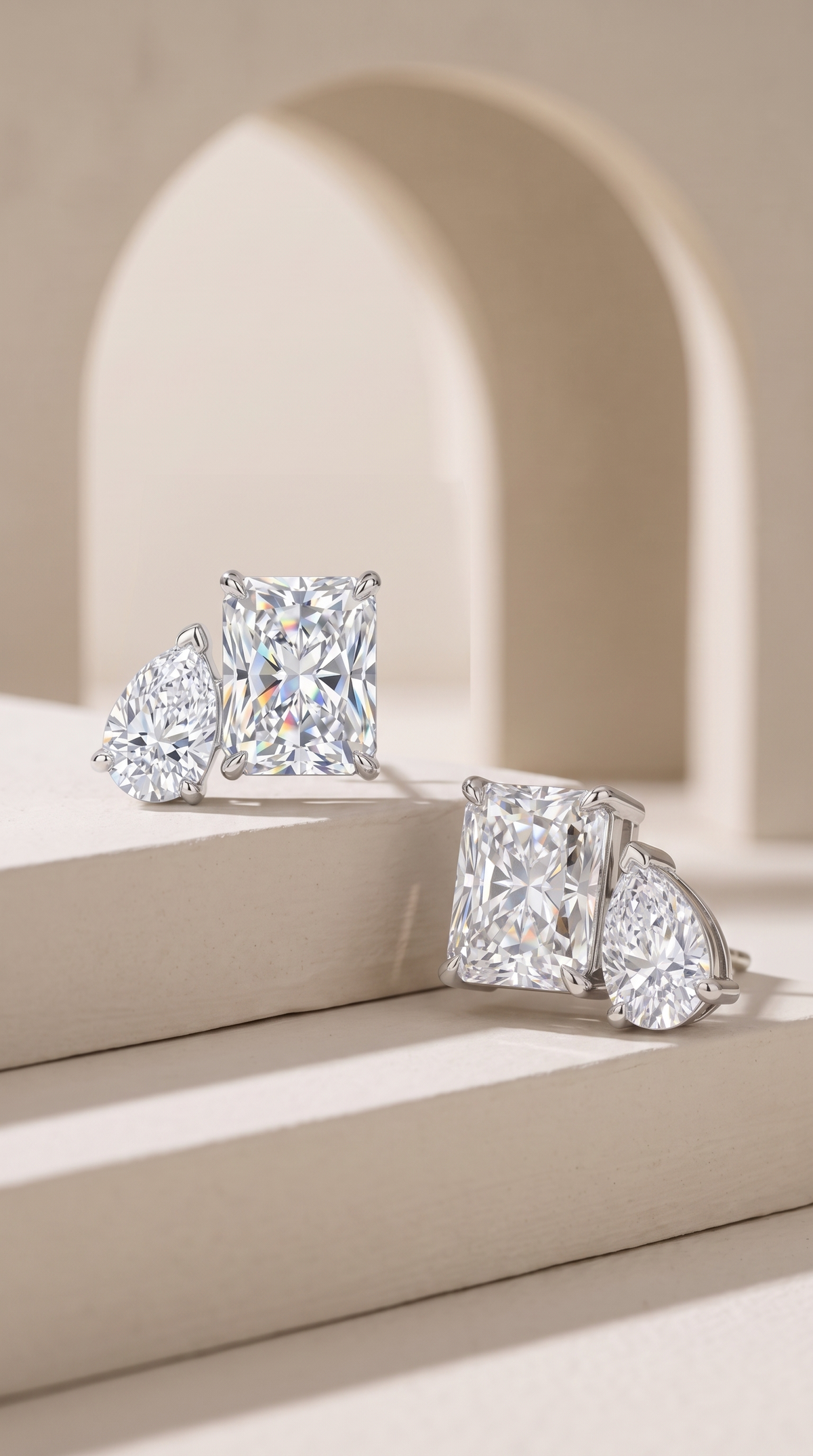 Radiant Duet Stud Earrings