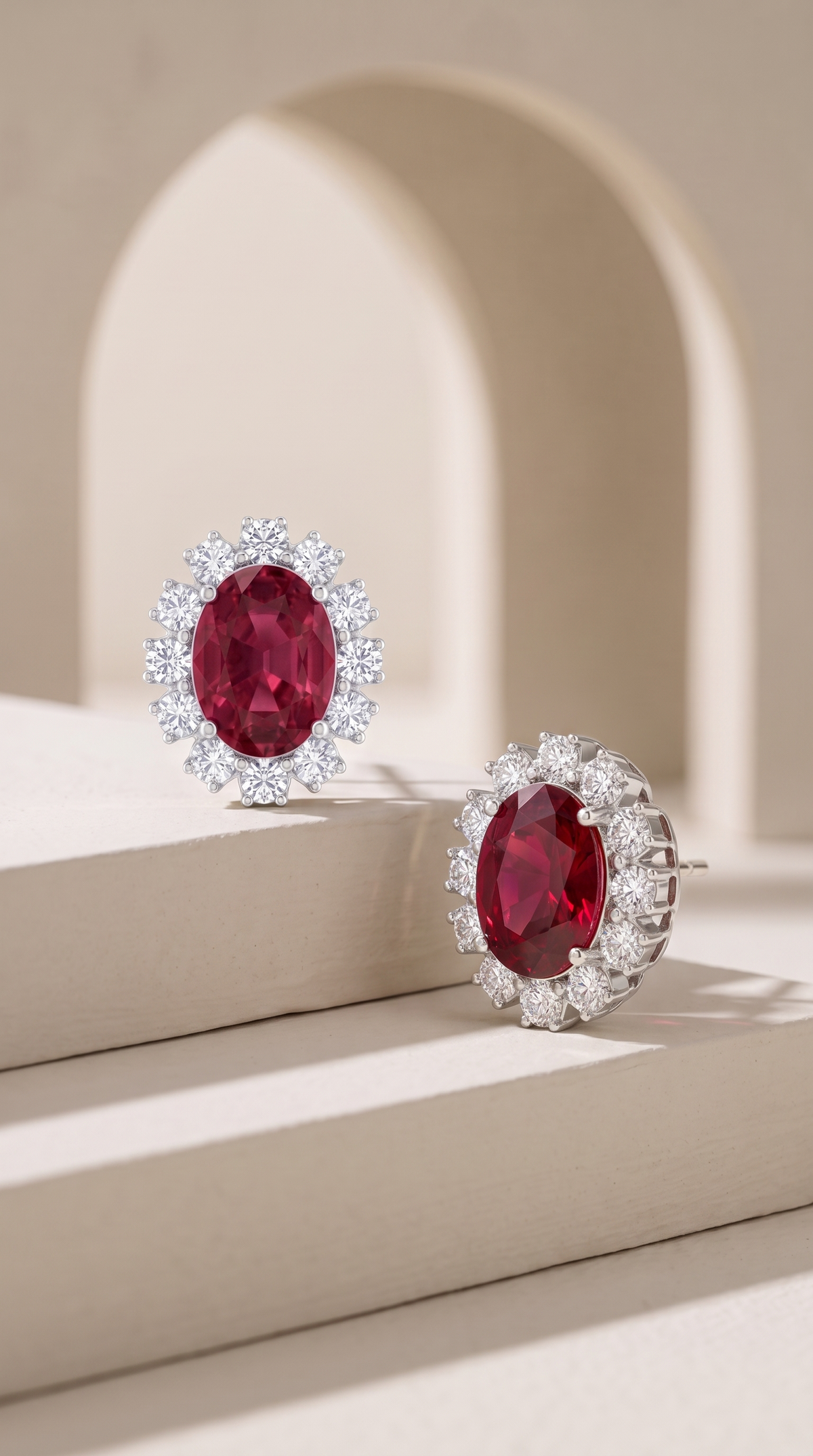 Regal Crimson Bloom Studs