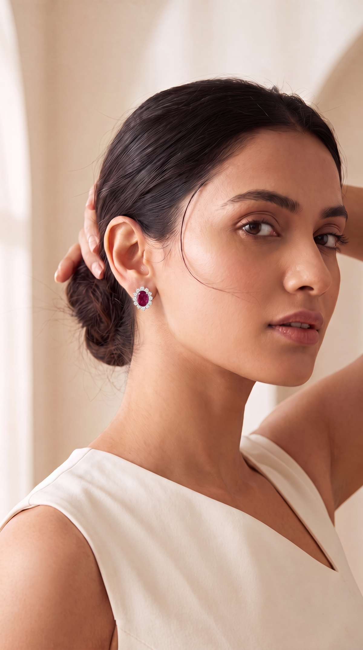 Regal Crimson Bloom Studs