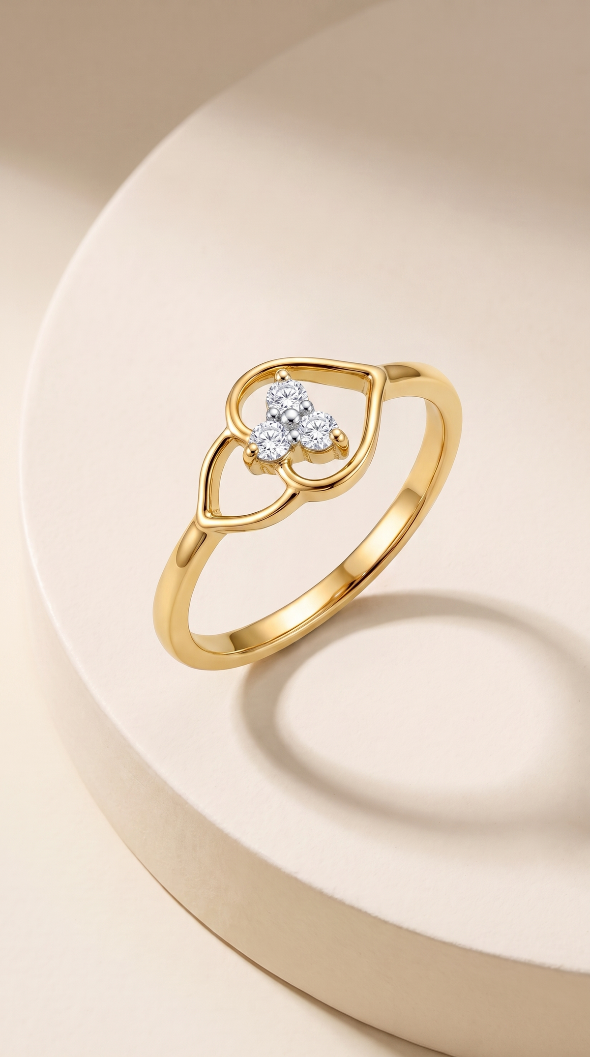Golden Blossom Heart Ring