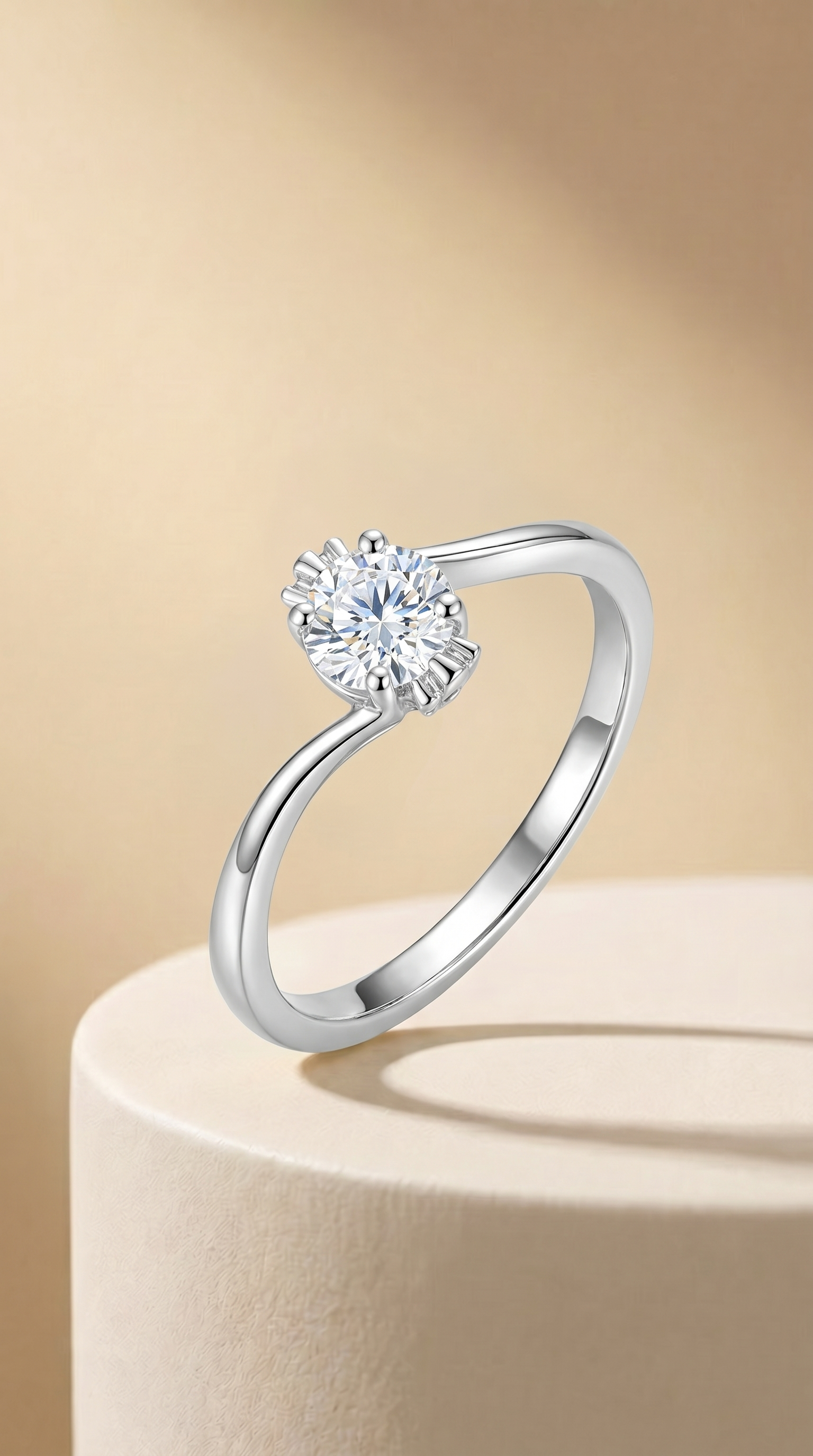 Whispering Waves Solitaire Ring
