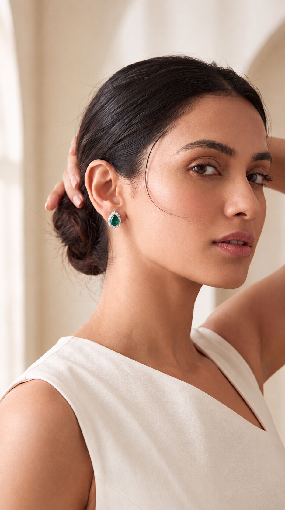 Enchanted Emerald Halo Studs