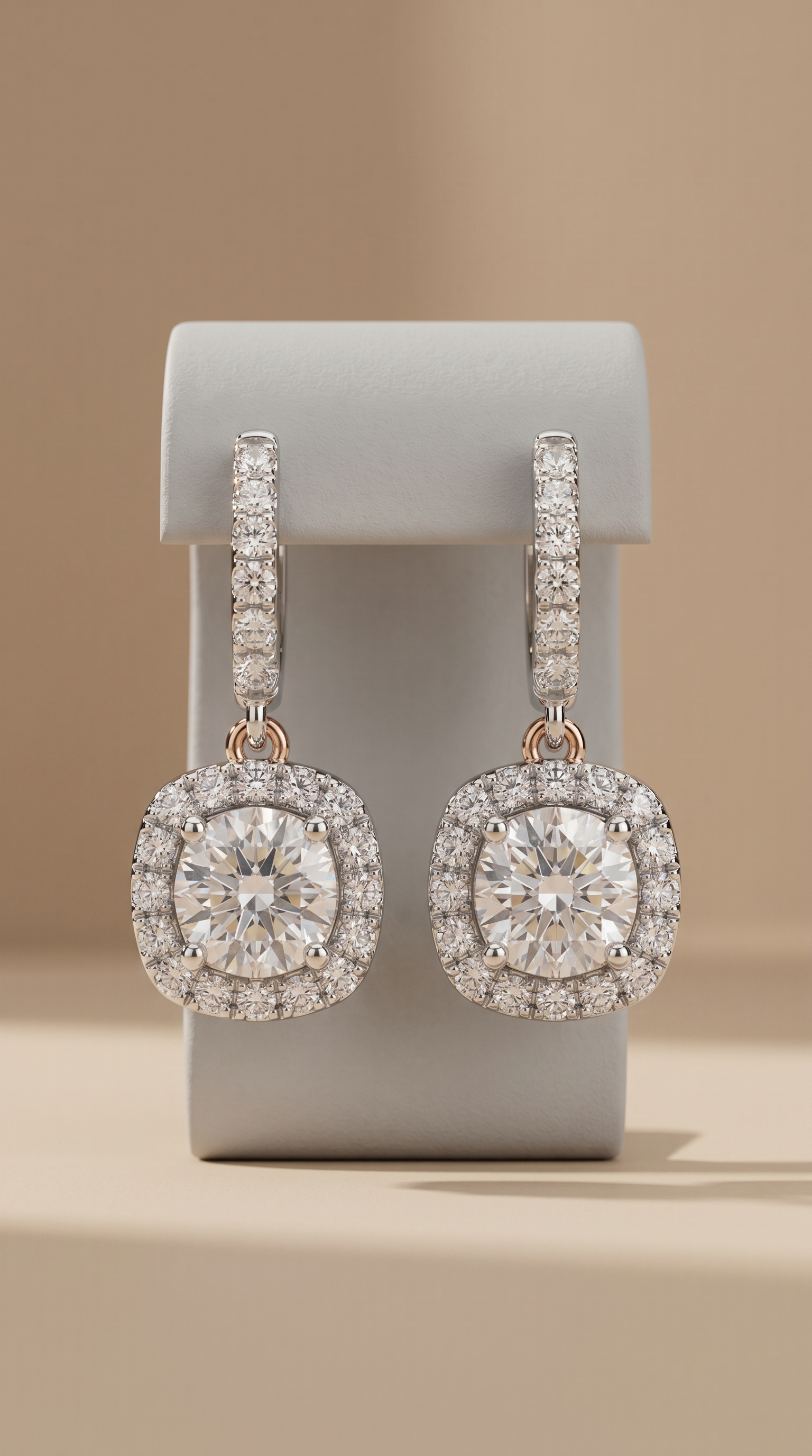 Eternal Love Cushion Hoop Earrings